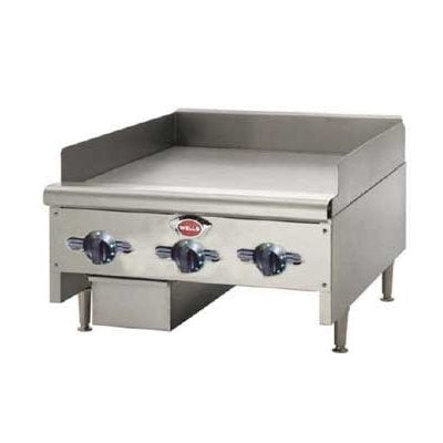 Wells 24-Inch Countertop Griddle with Thermostat Controls - 60,000 BTU Natural Gas Commercial Griddle for Restaurants, Diners & Outdoor Cooking