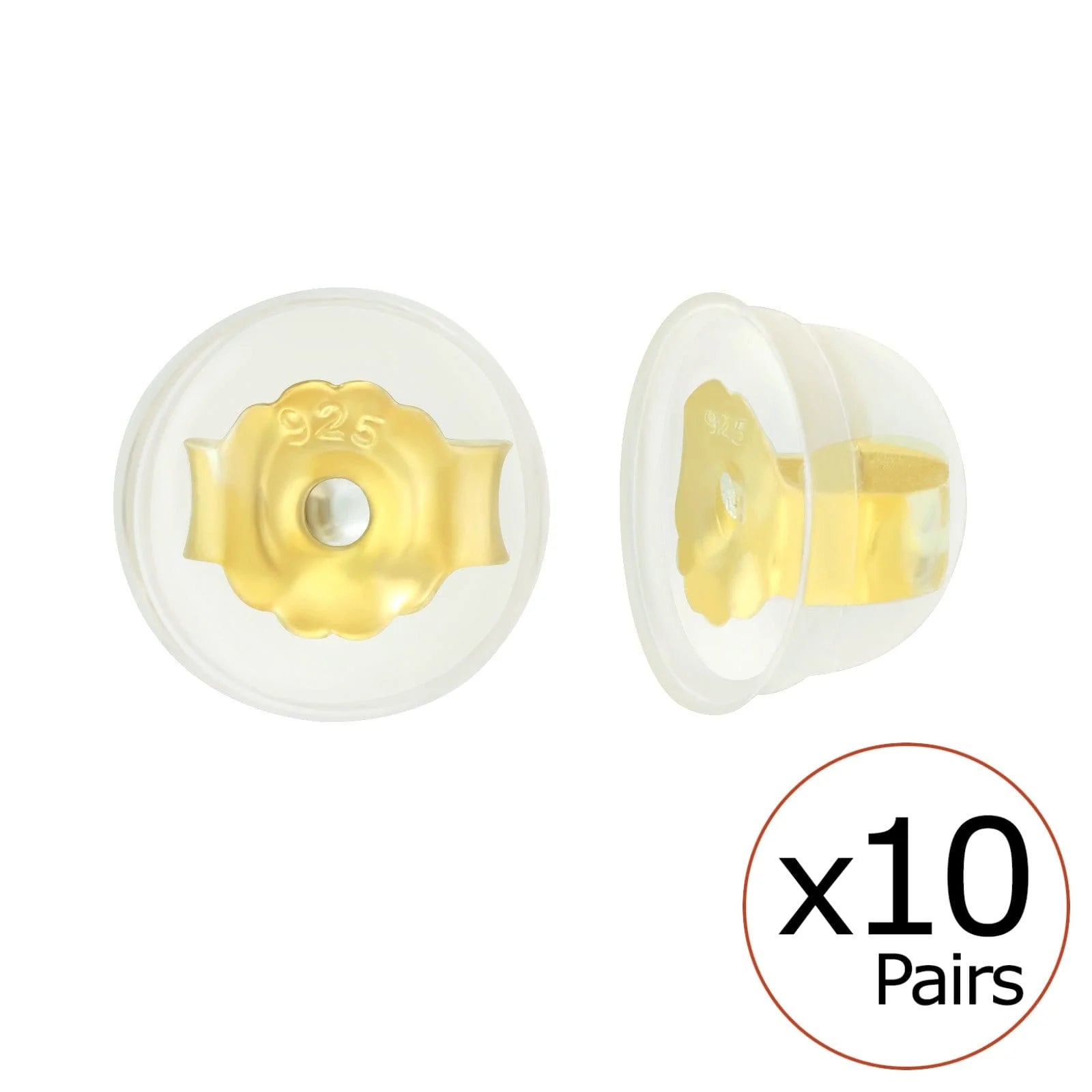 10 Pairs Gold Plated Silver Butterfly Back Earrings for Women - Hypoallergenic Stud Earrings for Sensitive Ears - Perfect for Daily Wear, Parties & Gifts