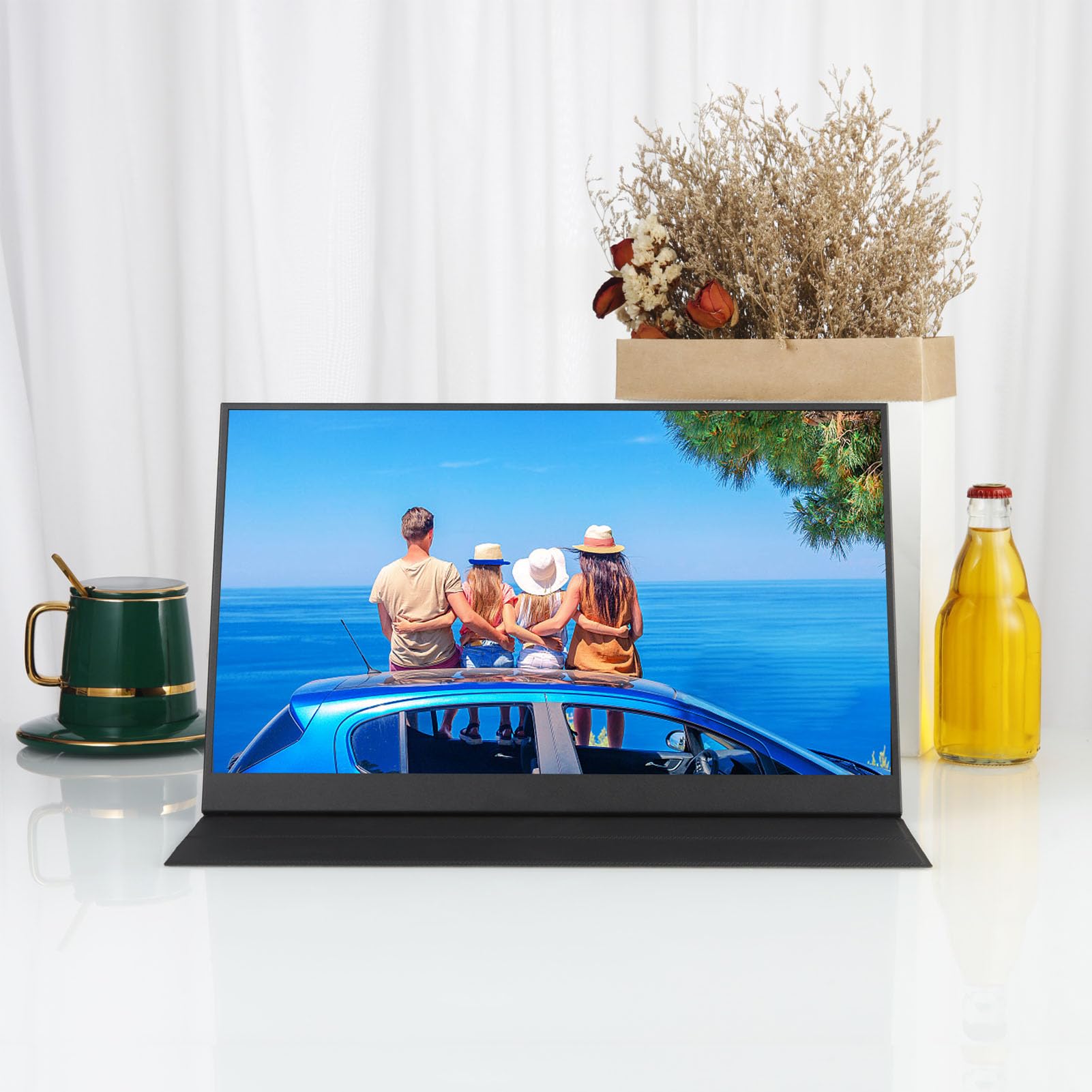 Yoidesu 17.3 Inch Portable Gaming Monitor - 2.5K FHD 165Hz Touchscreen USB-C External Display with HDR, Ultra-Thin 4mm Bezel & Protective Case - Perfect for Travel, Work, and Multi-Screen Gaming Setup