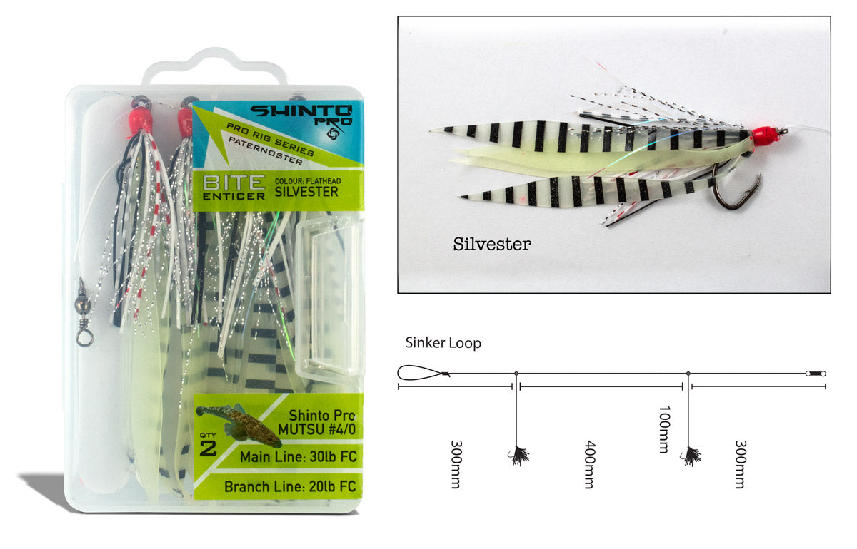 Premium Bite Enticer Mutsu Paternoster Fishing Rigs - Size #2/0 & #4/0 - Saltwater & Freshwater Fishing Lures for Bass, Trout, and Catfish