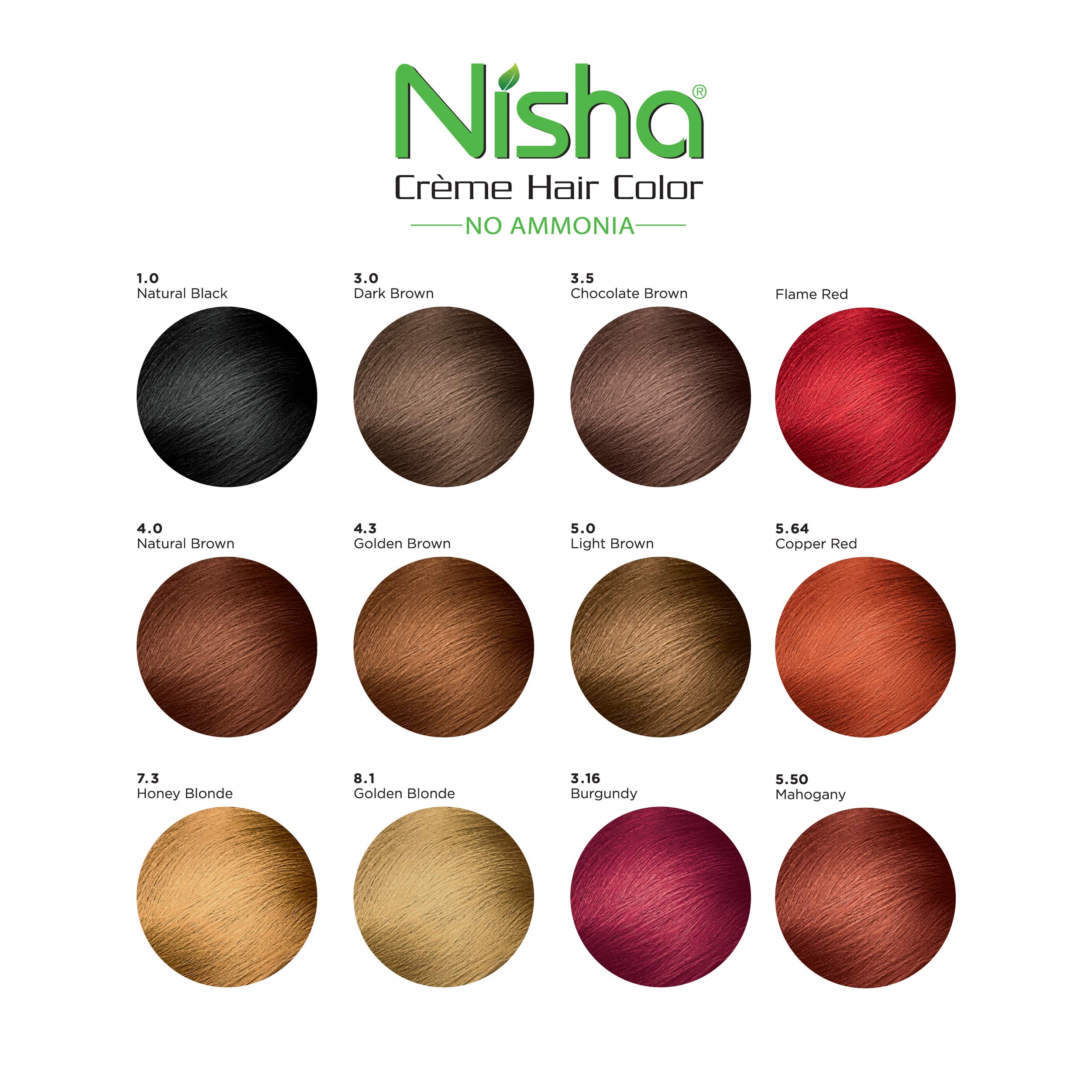 Nisha Creme Hair Color - Permanent Burgundy Hair Dye with Natural Henna Extract | 100% Grey Coverage, Ammonia-Free, Silky & Shiny Results (60g + 60ml) | Perfect for At-Home Hair Coloring, Salon-Quality Results, and Vibrant Long-Lasting Color