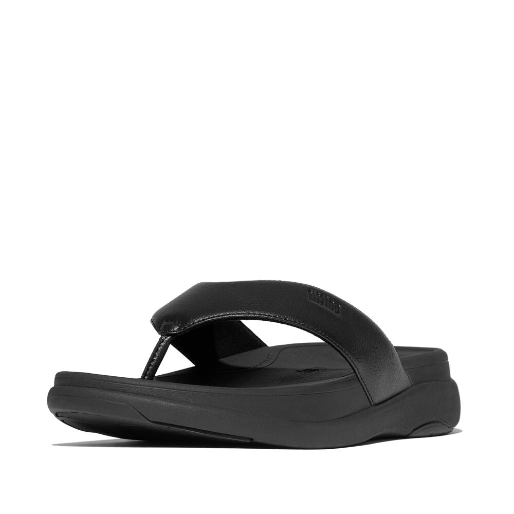 FitFlop Men's F-Mode Go Sandals - All Black | Comfortable Walking & Beach Shoes for Summer Outdoor Activities