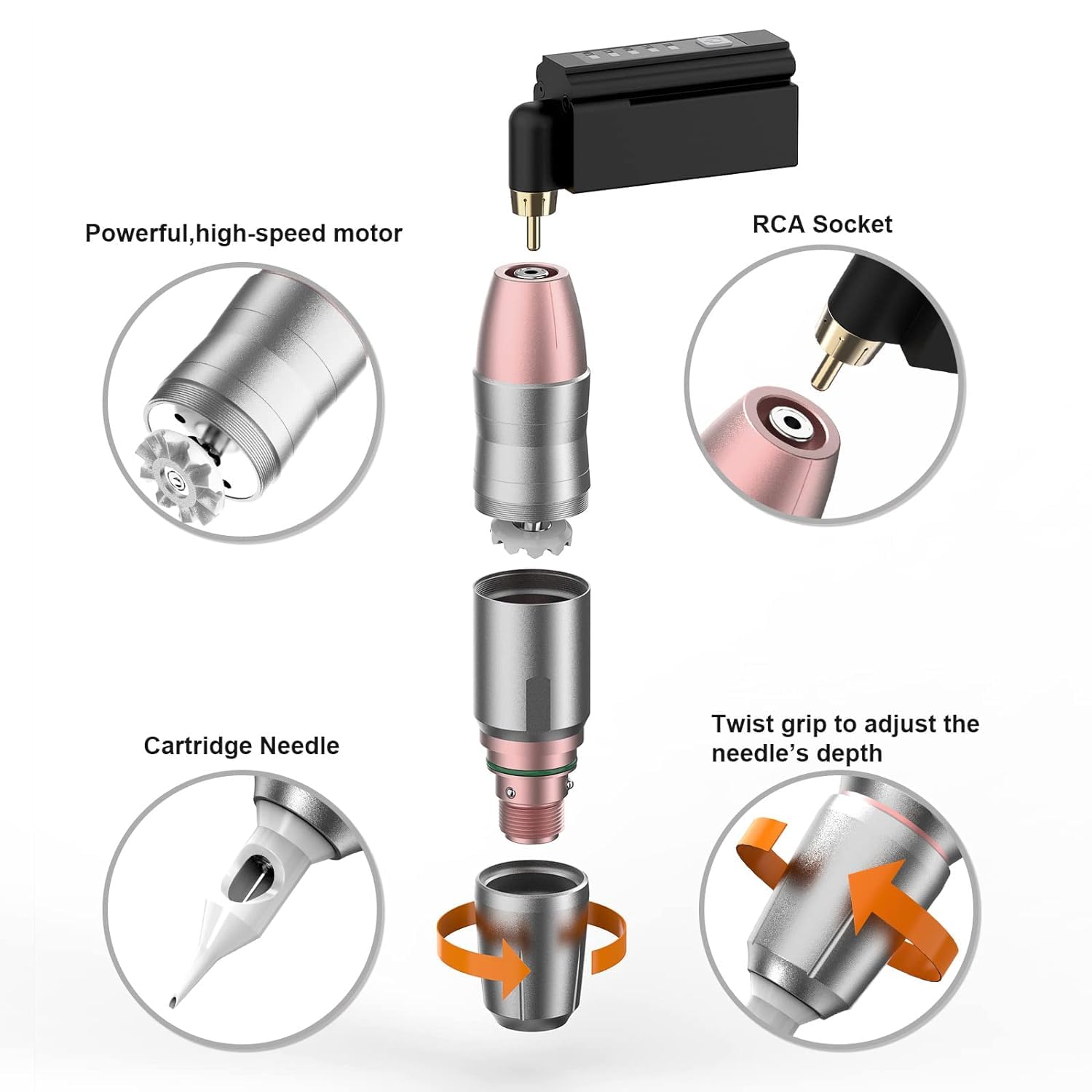 Solong 1500mAh Wireless Tattoo Machine Kit - Professional Cordless Tattoo Gun with 20pcs Needle Cartridges & Carry Case | Perfect for Tattoo Artists & Studio Work | Includes Aftercare Bandage