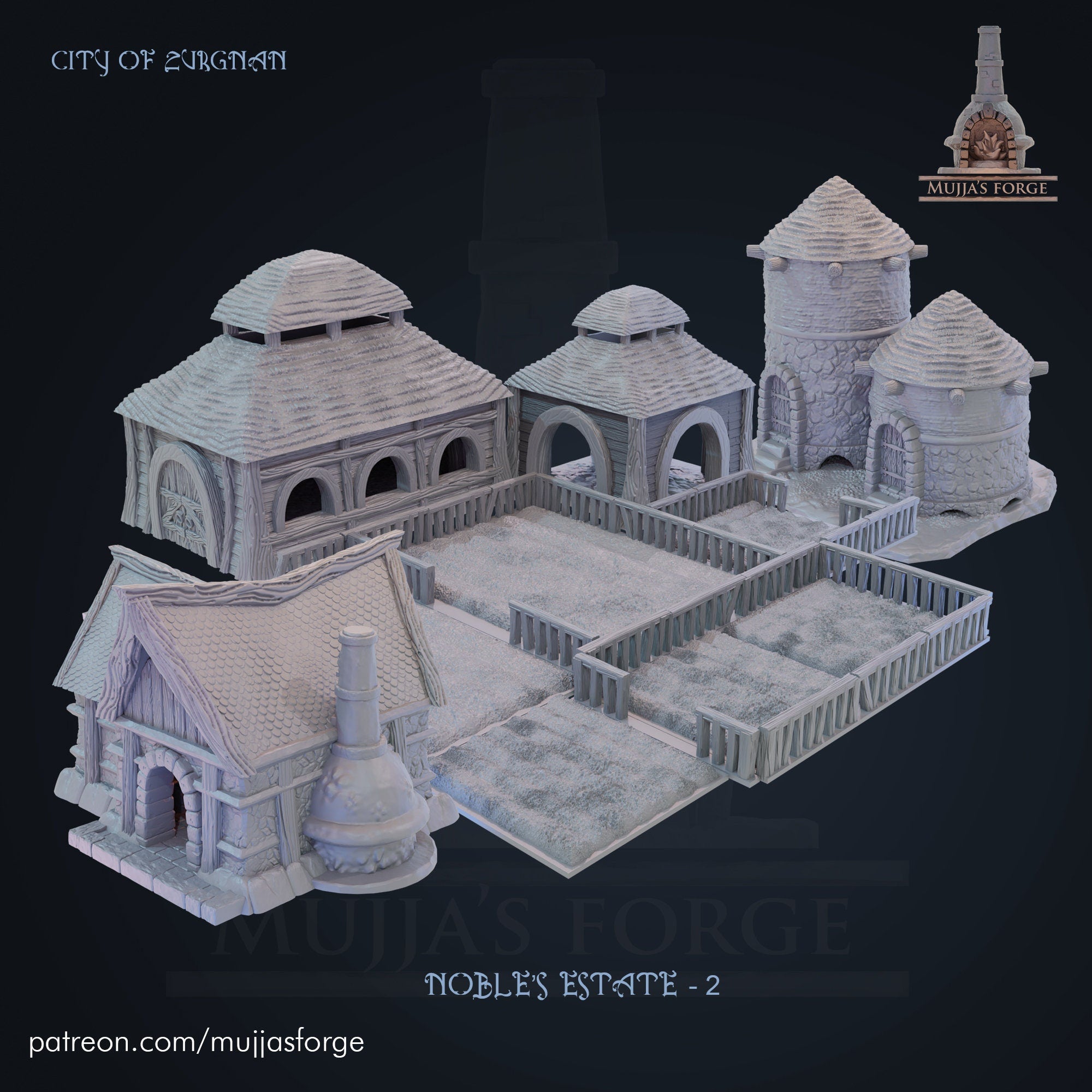 Zurgnan Farm Land 28mm Terrain for Dungeons & Dragons - Medieval Noble Estate & Farm Scenery for Tabletop RPG Gaming, Wargaming & Diorama Displays