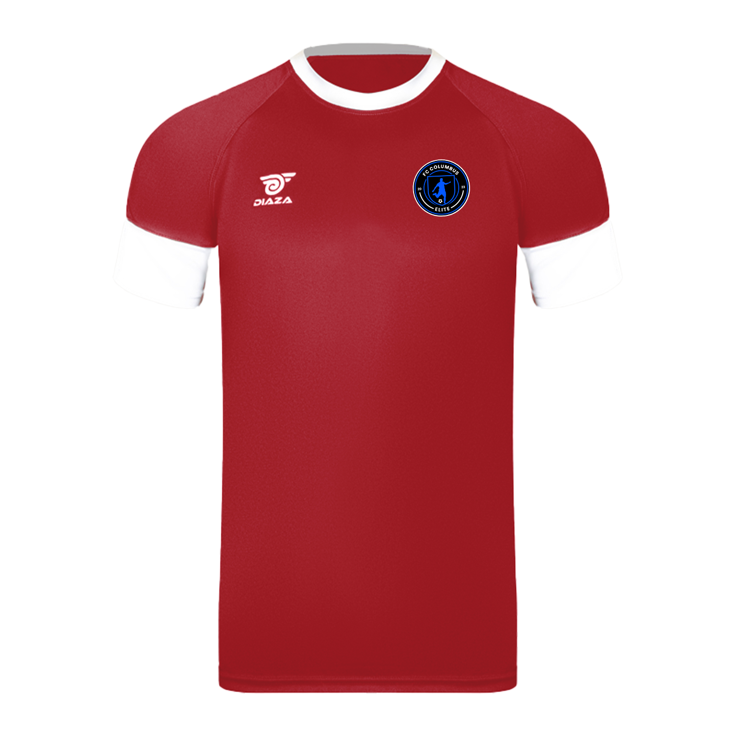 FC Columbus Men's Short Sleeve Training T-Shirt - Breathable Quick-Dry Red Workout Top for Gym, Running & Sports Activities