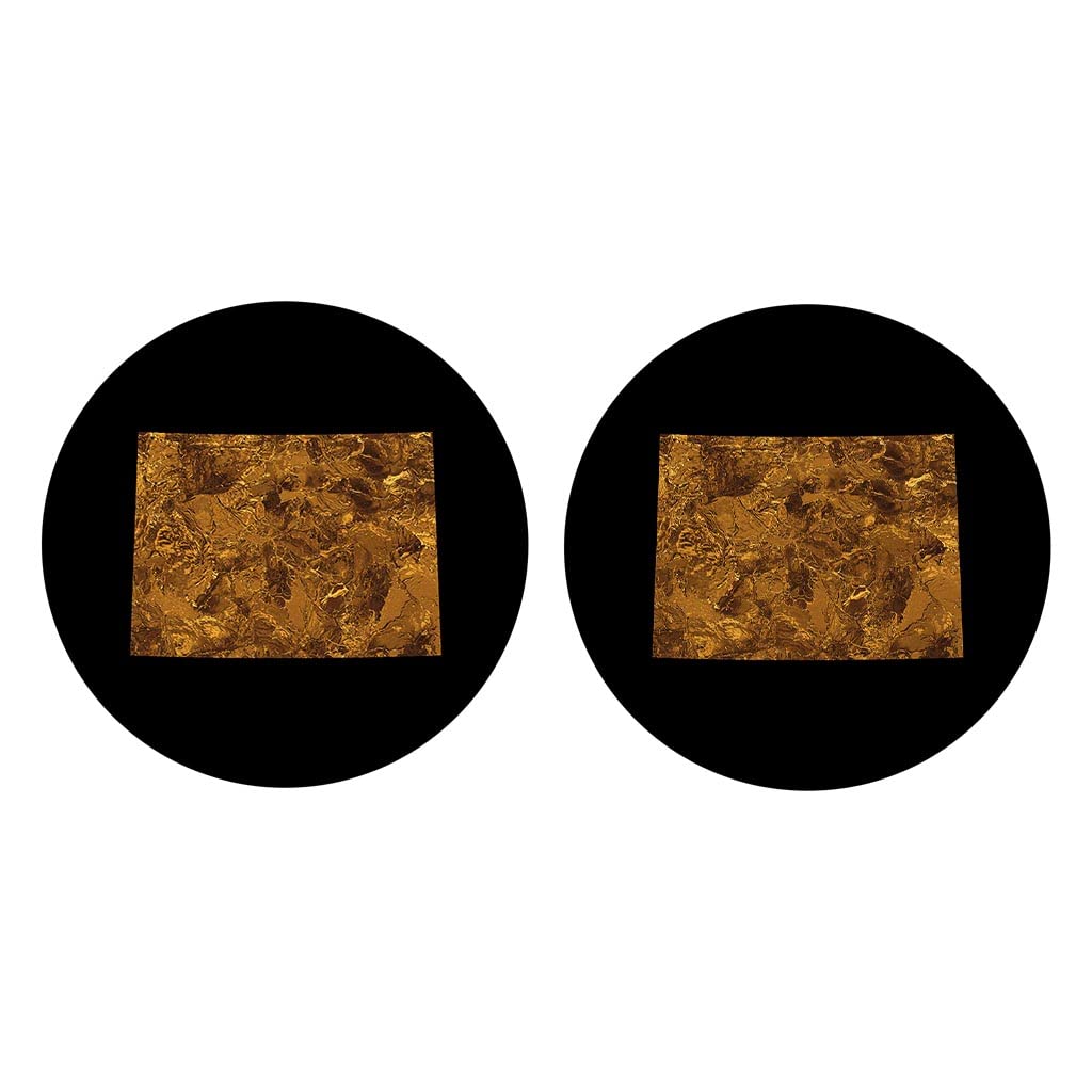 Joyride Home Décor 2-Pack Ceramic Car Coasters - 2.65 Inch Round Cup Holder Protectors for Vehicles, Modern Copper Colorado Design - Keep Your Car Clean & Stylish | Perfect for Coffee, Drinks & Road Trips
