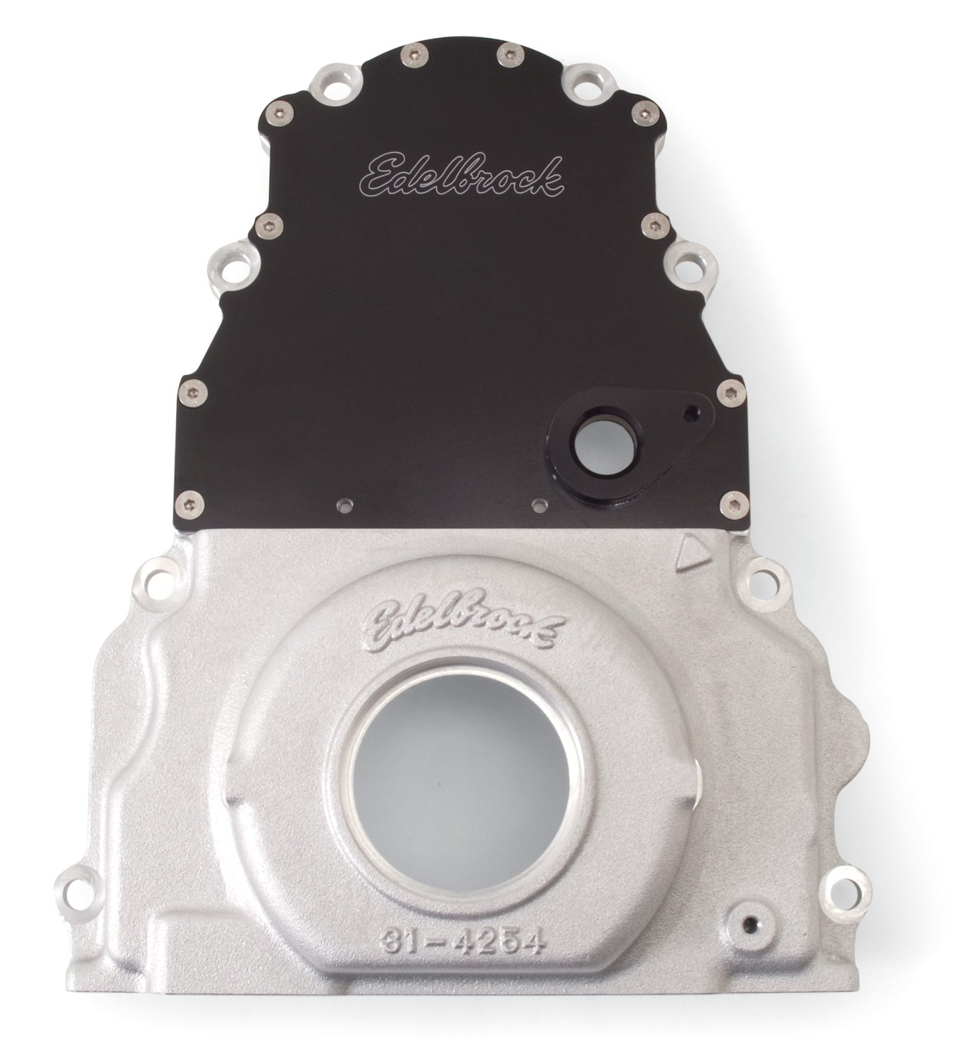 Edelbrock 4255 Performance Timing Cover - Universal Fit for Small Block Chevy Engines - High-Quality Aluminum Replacement Part for Improved Engine Protection and Durability | Perfect for Engine Rebuilds, Performance Upgrades, and Classic Car Restoration Projects