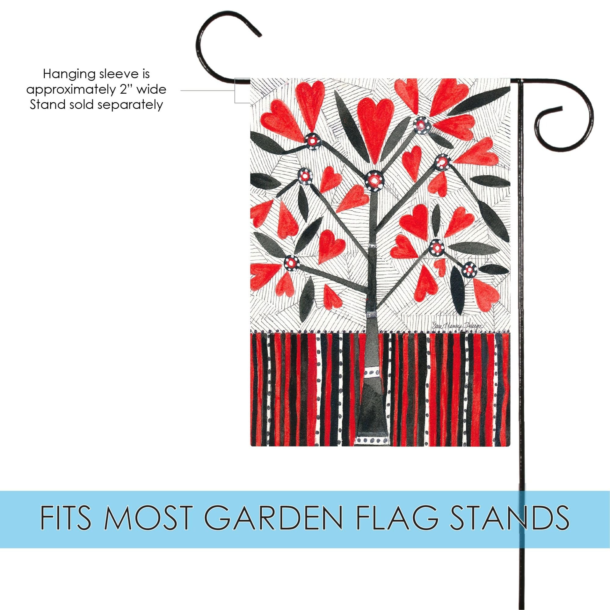 Toland Home Garden 1112480 Blooming Love Valentine Flag - 12x18 Inch Double Sided Outdoor Garden Flag for Valentine's Day Decorations | Perfect for Front Yard, Porch, and House Decoration