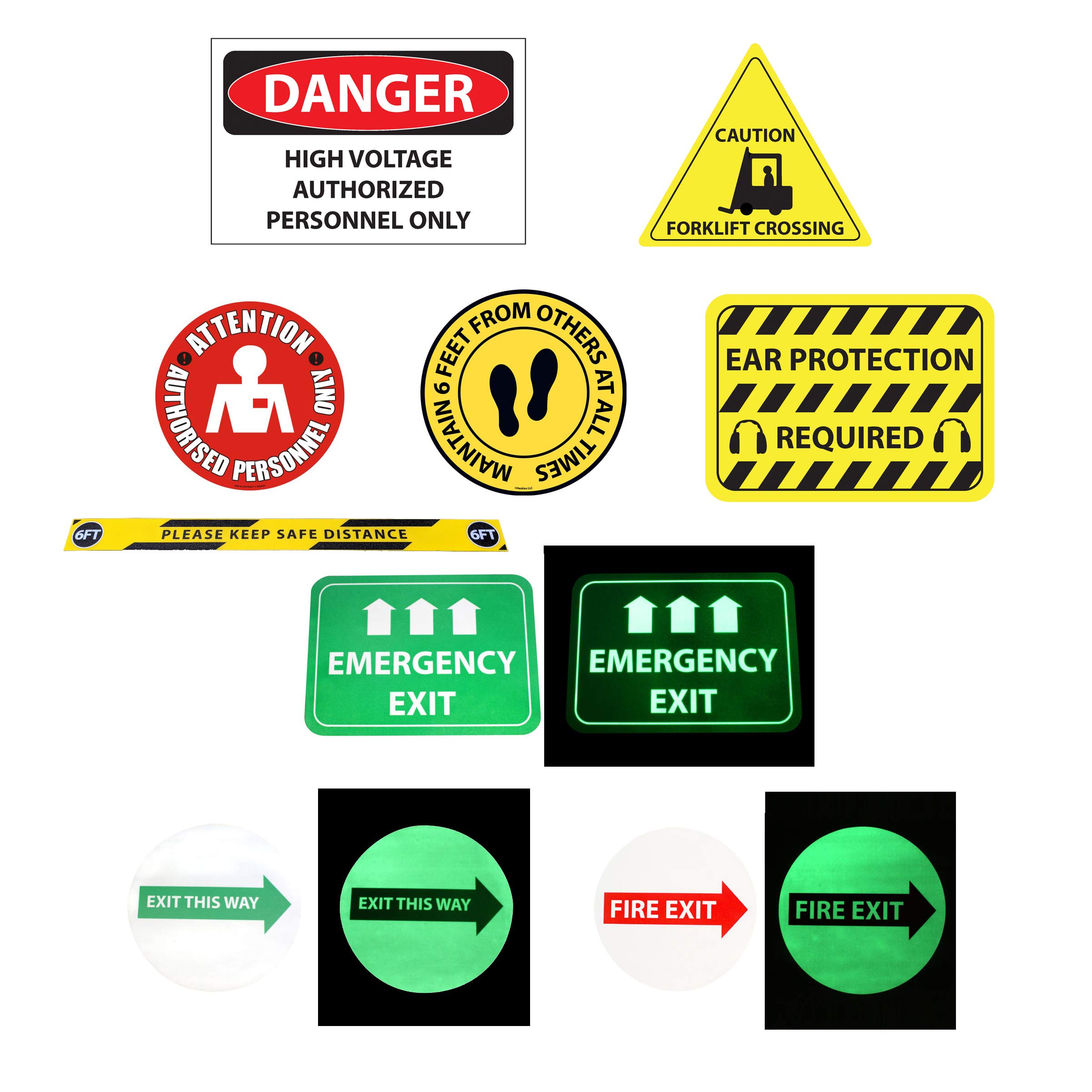 17 in. x 19 in. Heavy-Duty PVC Floor Signs & Markers - 'Stop' Sign for Warehouse Safety, Industrial Floor Marking, and Social Distancing