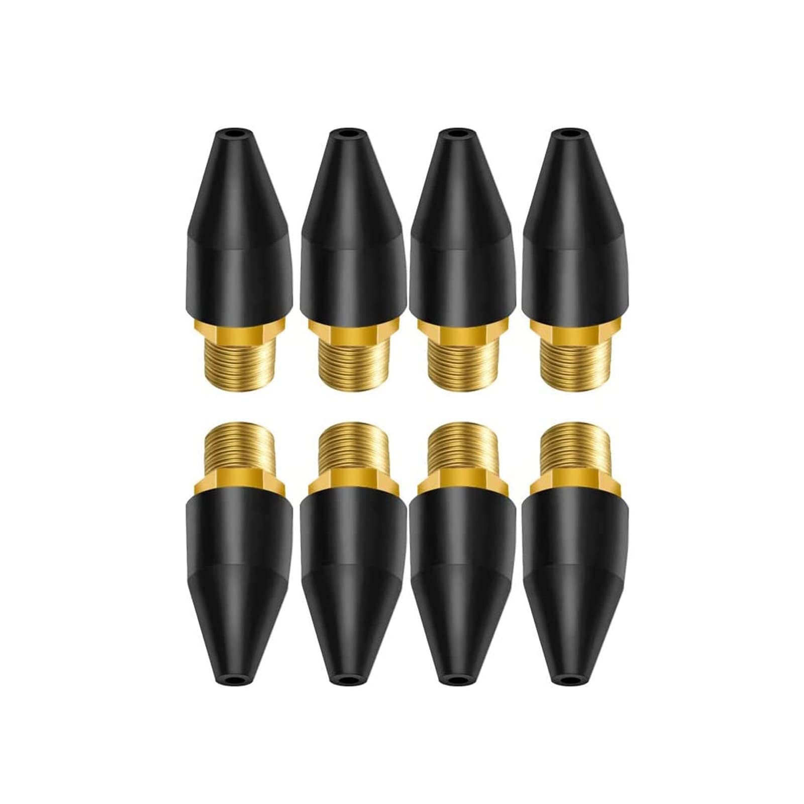 8PCS Black Rubber Air Nozzle Tips for Air Blow Guns - Workshop & DIY Use