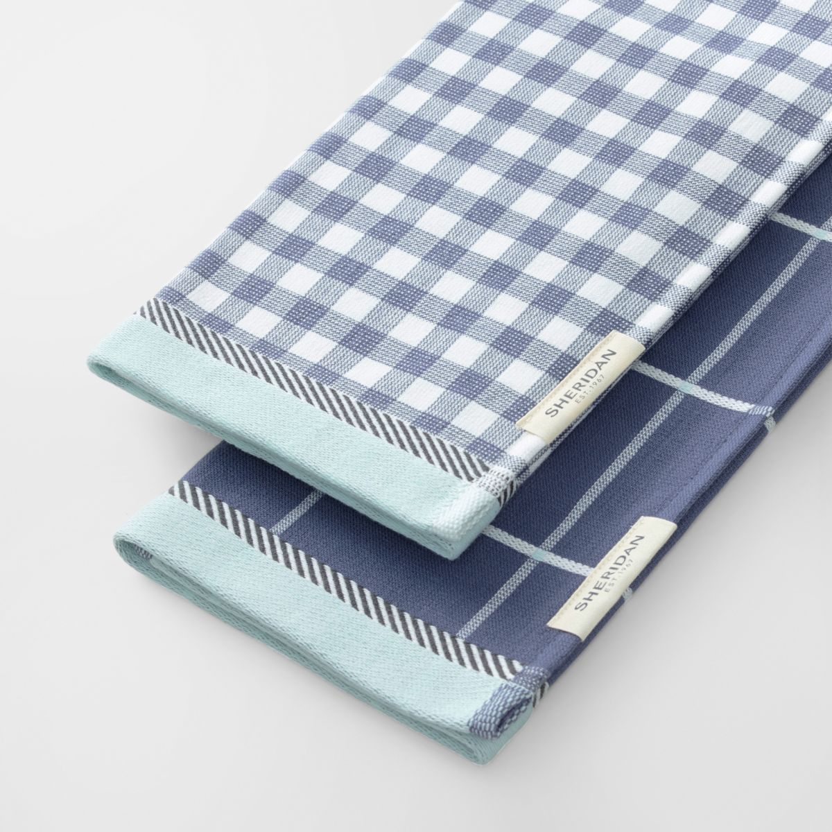 Sheridan Frama Tea Towel Set - 2 Pack Premium Cotton Kitchen Towels for Drying Dishes & Decor - South Sea Design for Coastal & Farmhouse Style Kitchens