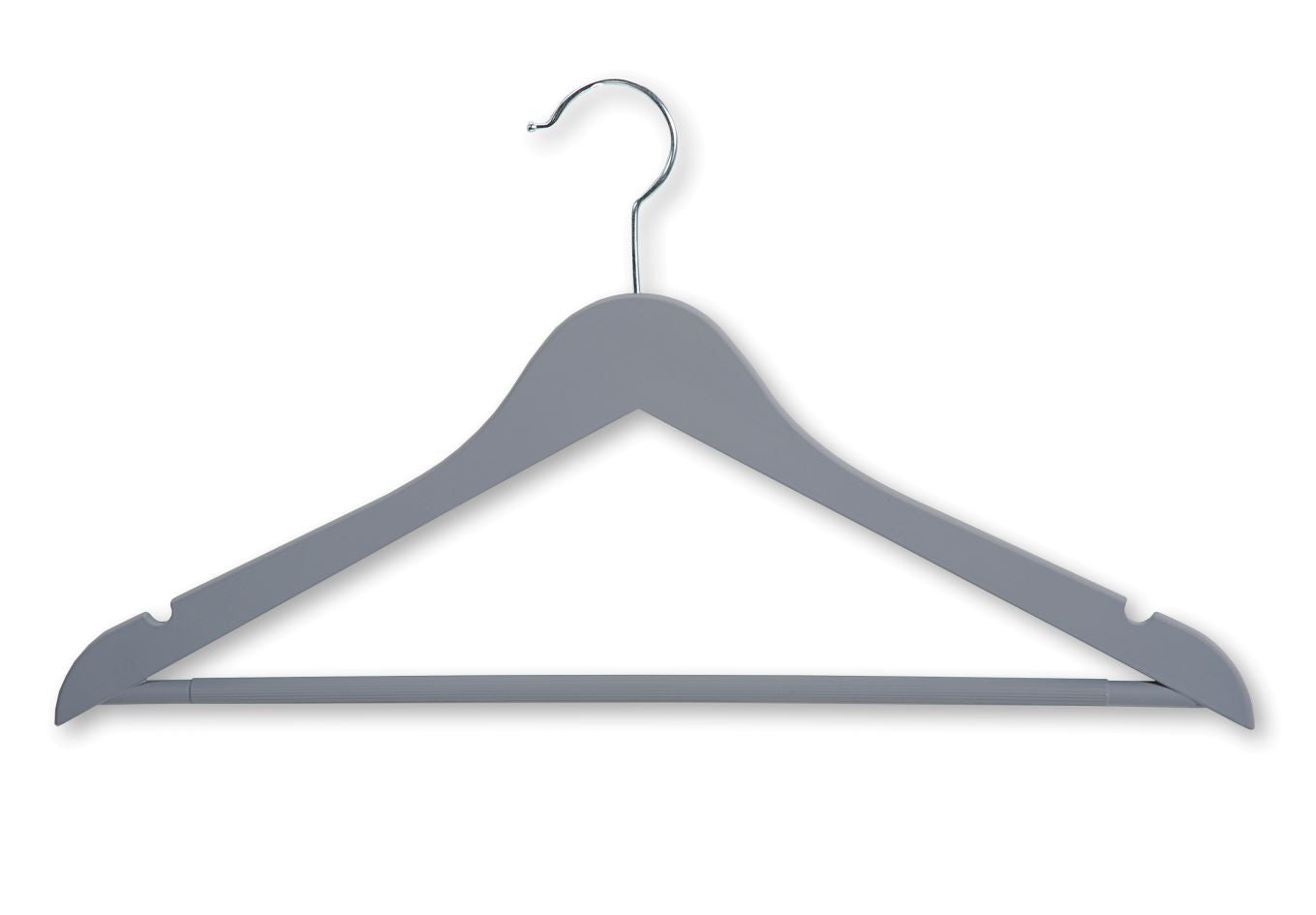 3-Pack Grey Plastic Hangers - Space Saving Closet Organizers for Shirts, Pants & Lightweight Clothes