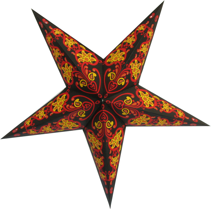 24 Pack Black Magic Paper Star Lanterns for Wedding, Party & Home Decor - Elegant Hanging Ceiling Decorations for Indoor & Outdoor Events