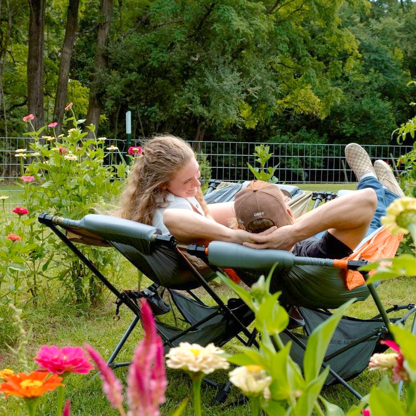 2Pack Portable Hammock with Stand - World's Best Mock ONE® Foldable Hammock Set with Adjustable Sunshade Canopy | Perfect for Indoor, Outdoor, Camping, Beach, Backyard & Travel | Lightweight & Compact for Easy Storage & Transport