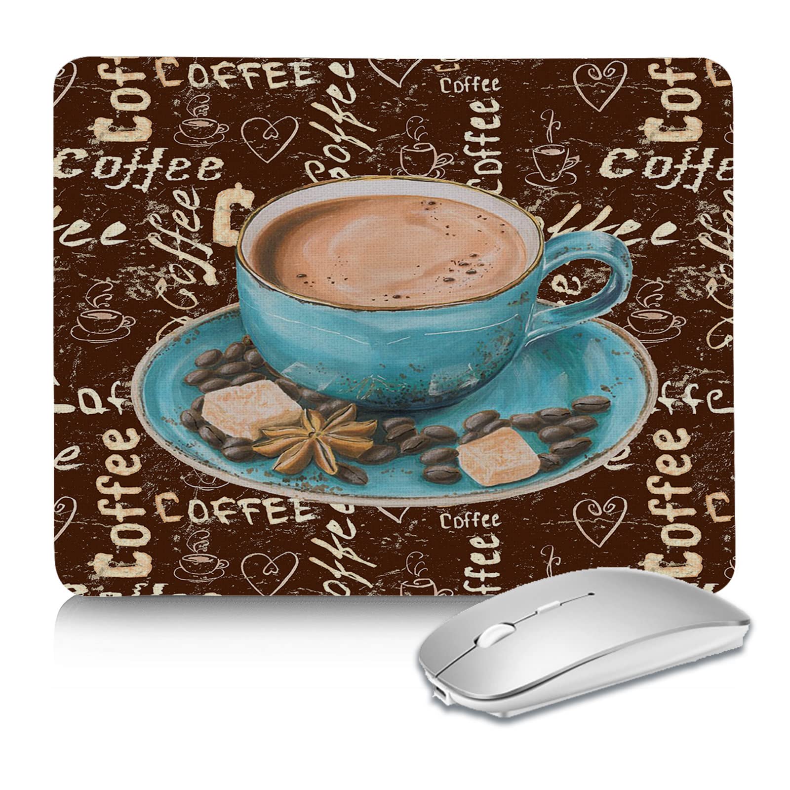 Retro Sugar Coffee Bean Design Non-Slip Mouse Pad - 9x8 Inch Gaming & Office Computer Mousepad with Rubber Base for Laptops, PC, Home & Work - Perfect for Typing, Gaming, and Daily Office Use