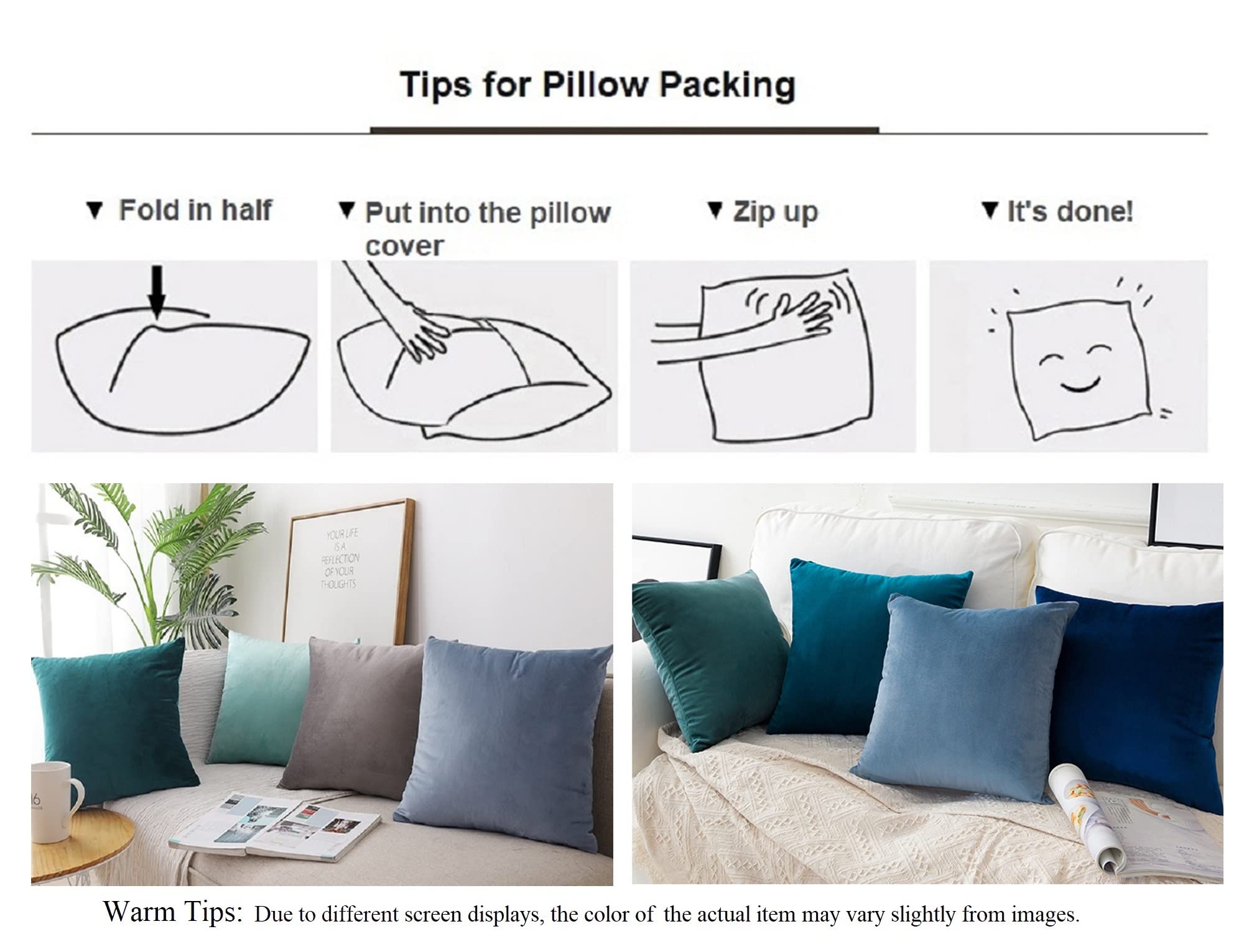 Velvet Pillow Covers Set of 2 - 18x18 Inch Soft Square Decorative Throw Pillow Cases for Sofa, Bed, Couch & Car - Luxurious Purple Velvet Cushion Covers (45x45 cm) - Perfect for Home Decor, Living Room & Bedroom Accents