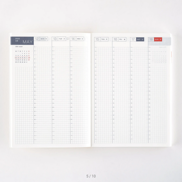 Hobonichi Techo 2025 English Planner - A5 Size Daily Journal with January Start (Monday) for Work, School & Personal Organization