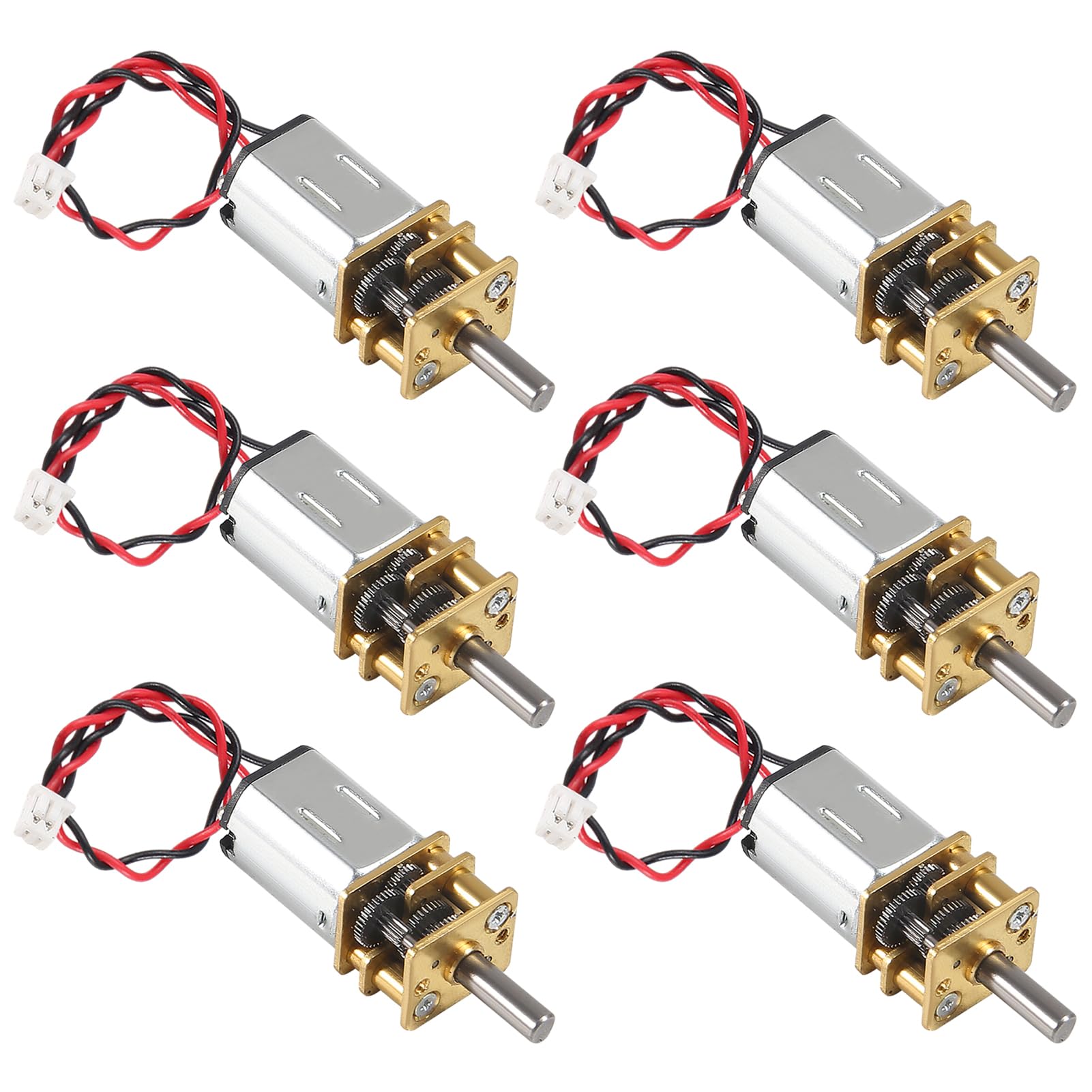 6pcs Mini Micro N20 Gear Motor DC 3V-6V Slow Speed Full Metal Gearbox Micro Motor for RC Cars, Robot Models, DIY Engine Toys - Perfect for Robotics Projects, STEM Education, and Small Electronic Devices