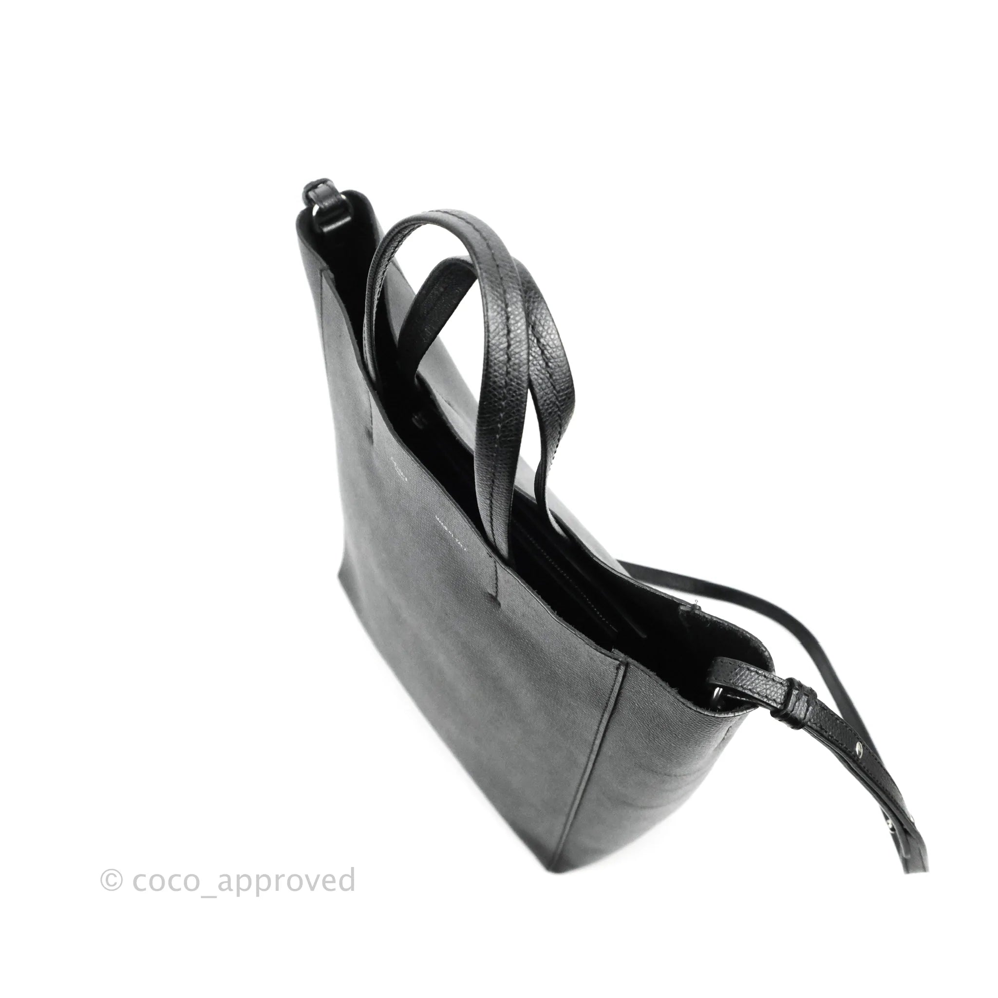 Celine Small Vertical Cabas Tote Bag in Black Grained Calfskin with Silver Hardware - Perfect for Work, Travel & Everyday Luxury