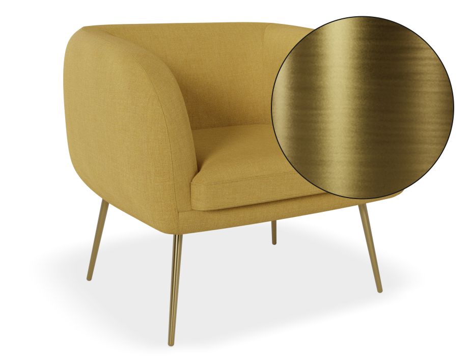 Amour Lounge Chair in Tuscan Yellow - Modern Accent Chair for Living Room, Bedroom & Office - Perfect for Relaxing, Reading & Decor