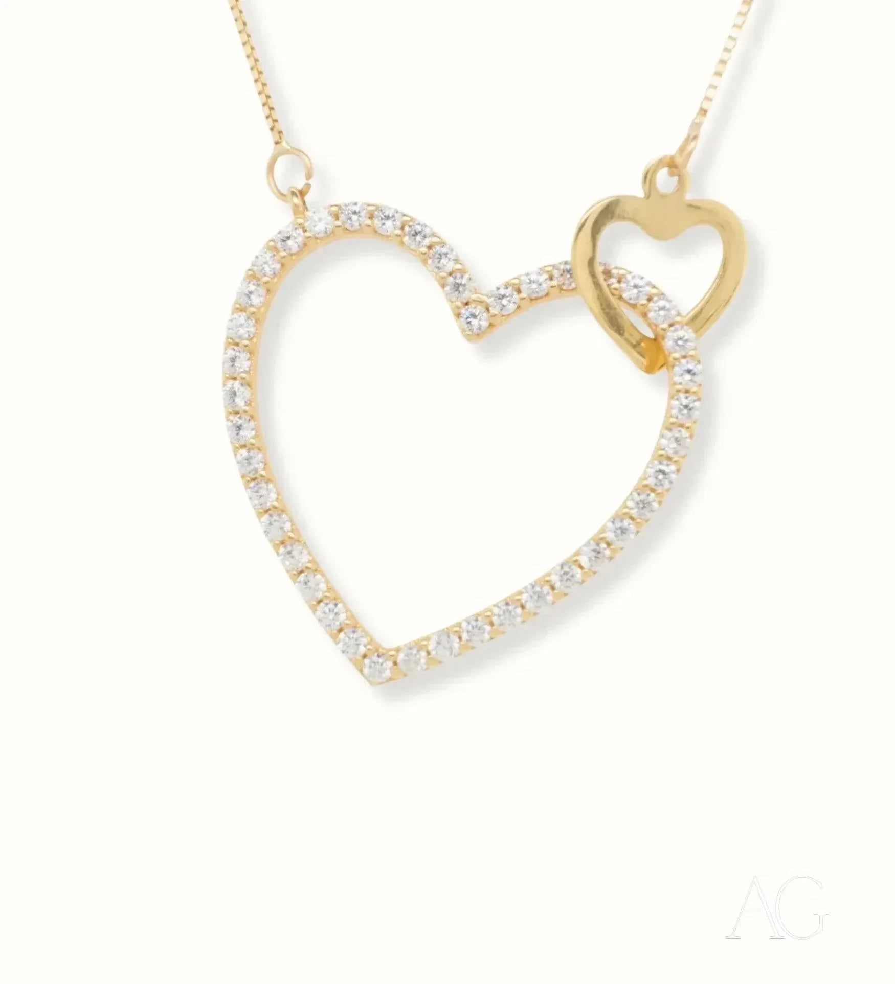 18k Gold Heart Necklace for Women - Elegant Valentine's Day Gift, Anniversary Present & Everyday Jewelry - Perfect for Romantic Dates, Weddings and Special Occasions