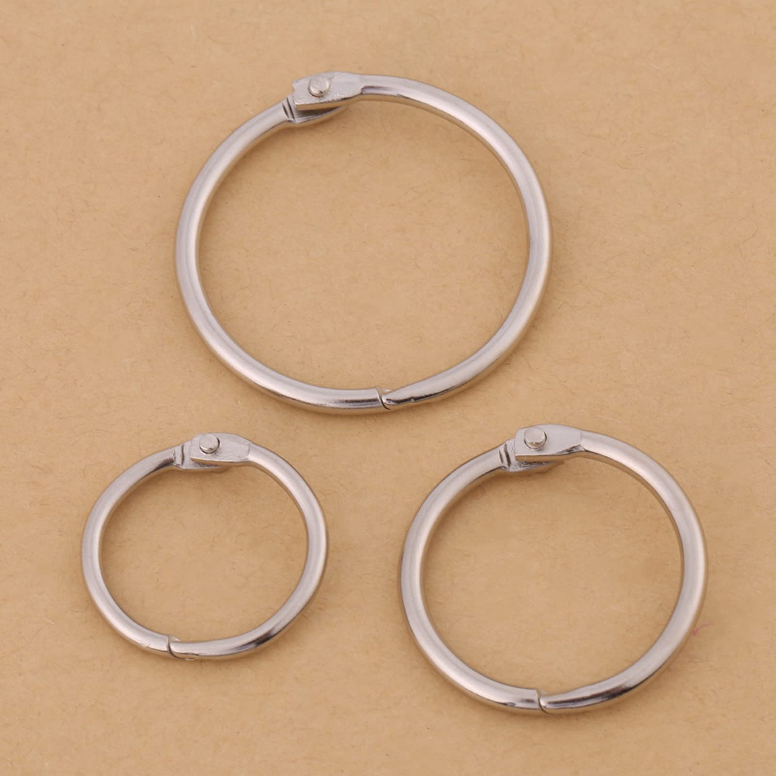 Zerodis 20PCS Metal Book Rings for Documents, Keys & Flashcards - School/Office/Home Use