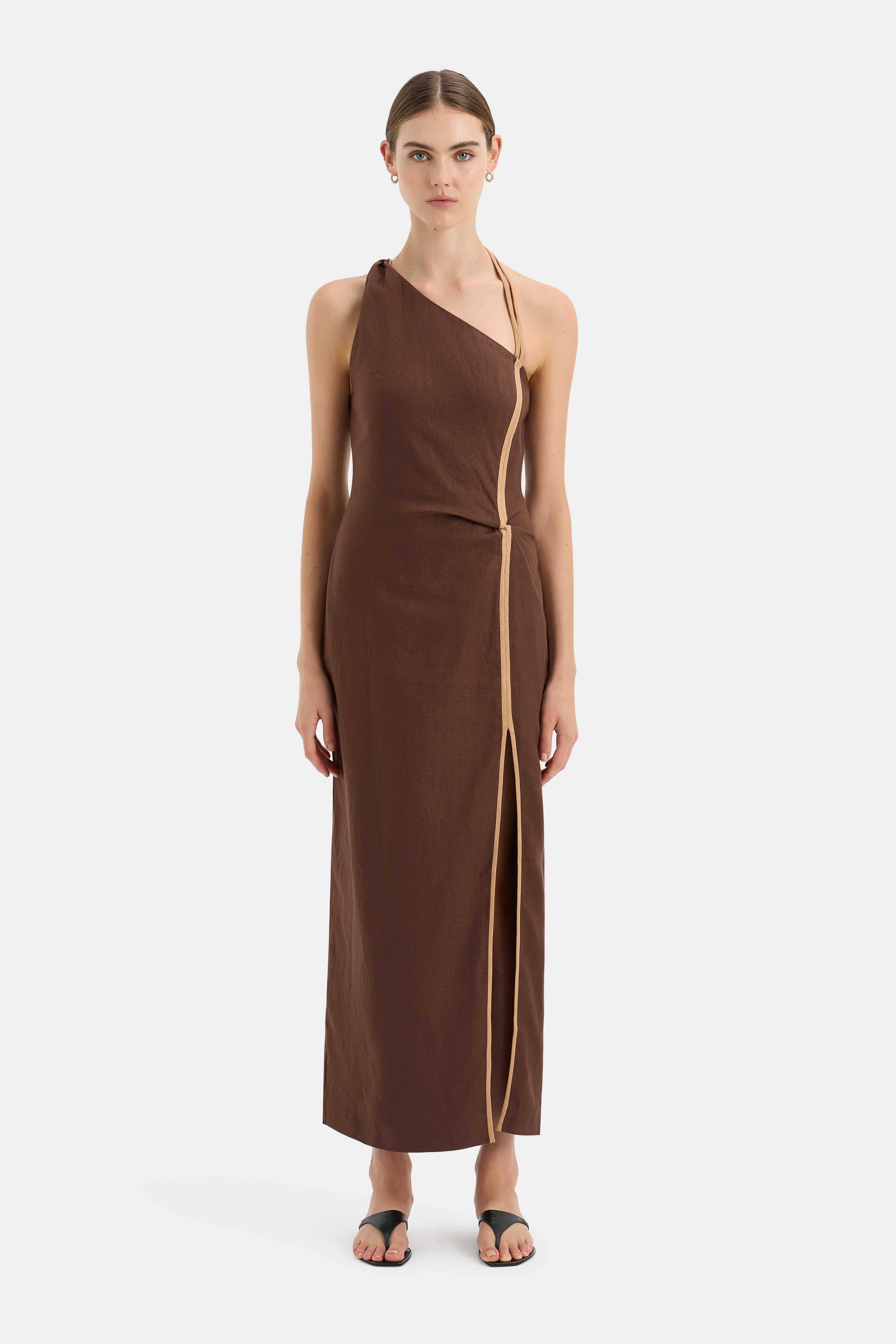 Affogato Asymmetric Dress for Women - Elegant Flowy Midi Dress with Unique Asymmetrical Hem | Perfect for Date Night, Cocktail Parties & Special Occasions