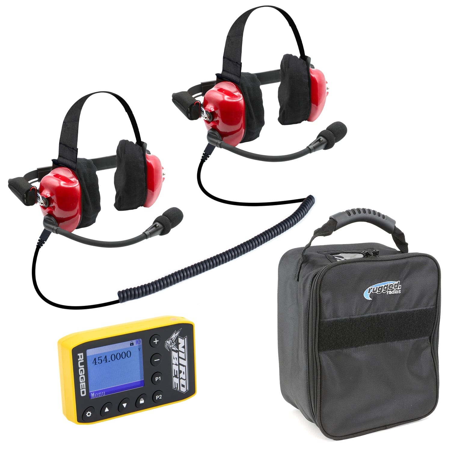 Linkable Intercom Headsets Model H80 Track Talk with Nitro Bee Xtreme Race Receiver & Carry Bag - Clearance Sale | Perfect for Motorsports, Racing Teams & Outdoor Adventures
