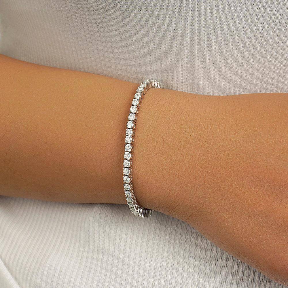 3.5 CT Classic Round Moissanite Tennis Bracelet for Women - Elegant Jewelry Gift for Anniversary, Wedding, Party & Special Occasions