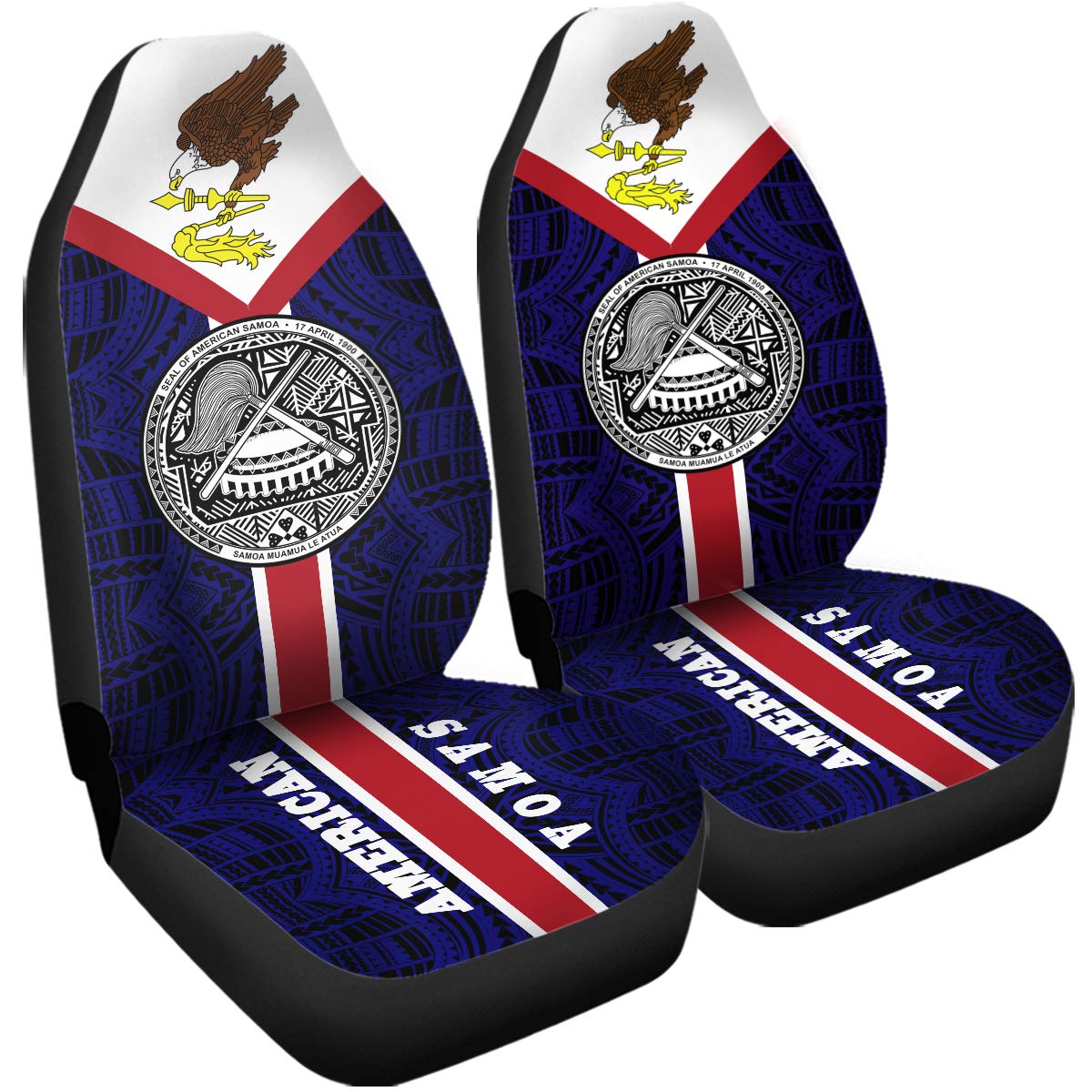 American Samoa Flag Car Seat Covers - Universal Fit for Most Cars, SUVs & Trucks | Samoan Coat of Arms Design | Perfect for Road Trips, Travel & Showing Cultural Pride