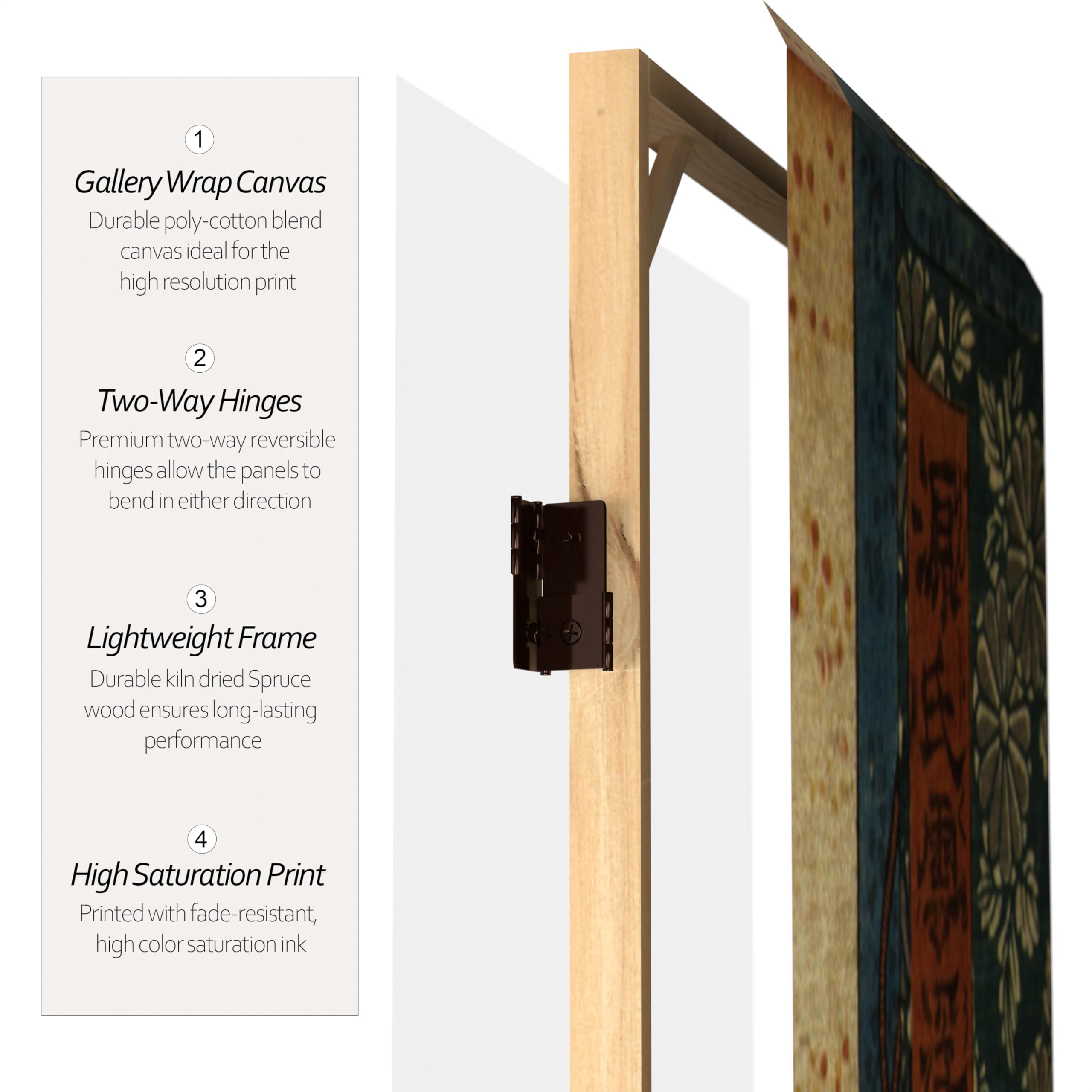 6 ft. Tall Double Sided Japanese Figures Red Lantern Room Divider - 3 Panel Folding Screen (71 inches High) for Home Decor, Asian-Themed Parties & Zen Meditation Spaces