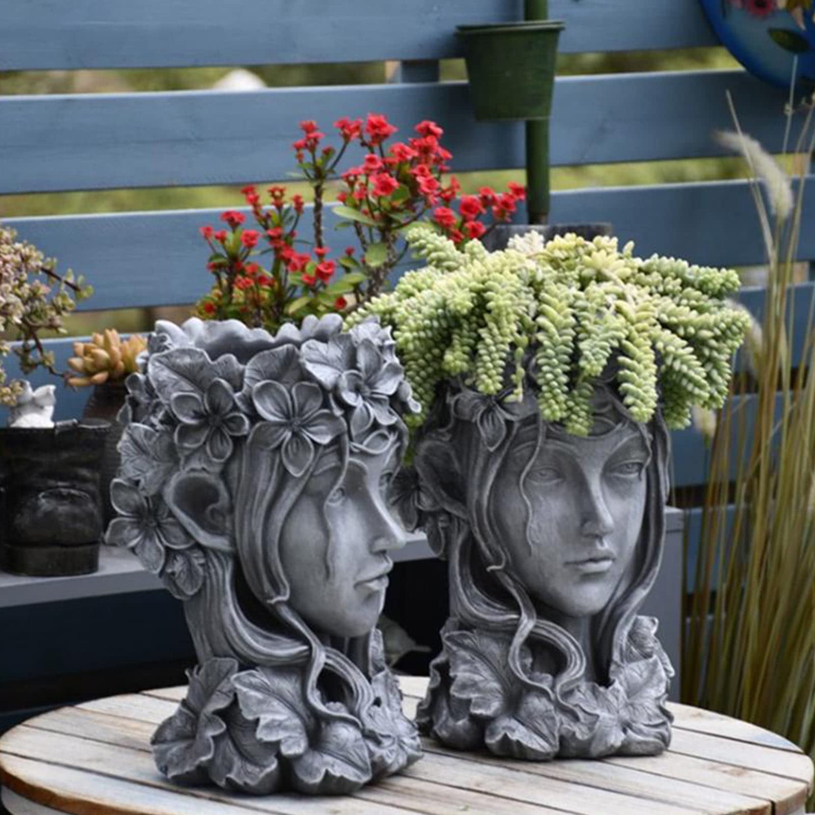 Goddess Head Flower Pot Resin Mold - Succulent Plant Pot Silicone Mold for Gypsum, Cement & Concrete - DIY Clay Molds for Home Decor, Garden & Wedding Centerpieces