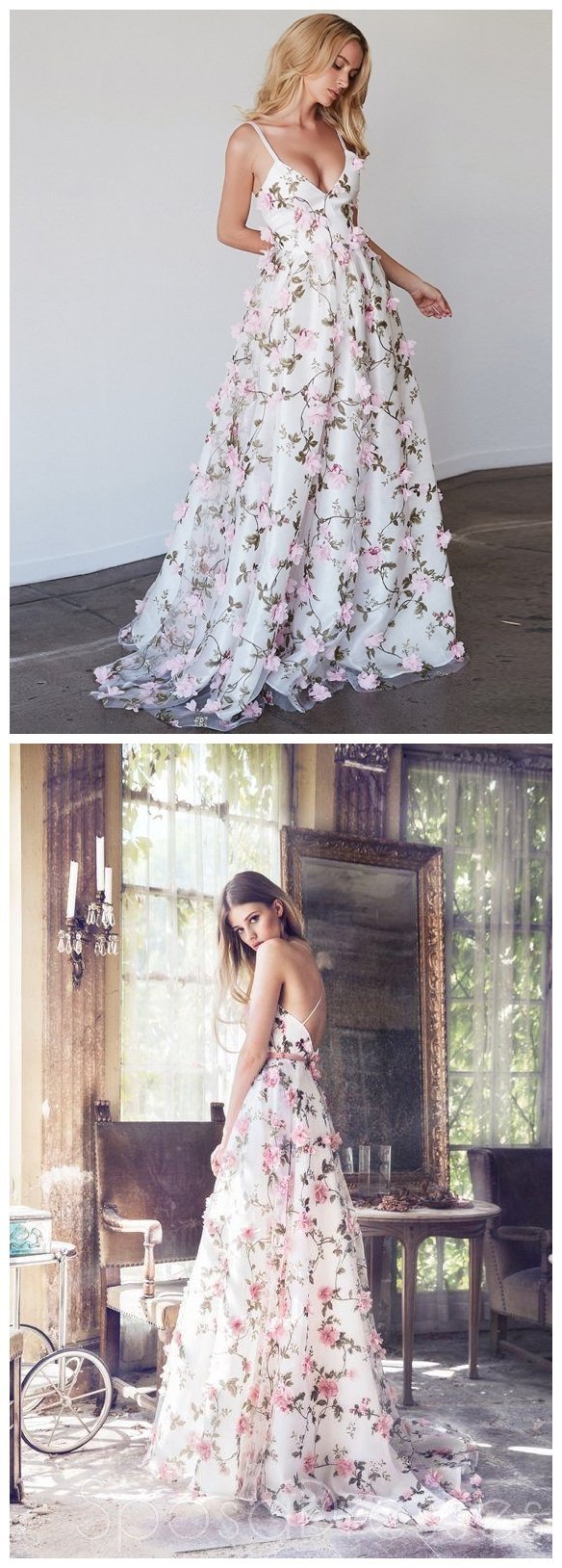 Elegant Handmade Floral A-Line Long Prom Dresses for Evening Parties | Affordable Formal Gowns 17252 | Perfect for Homecoming, Prom Night & Special Occasions