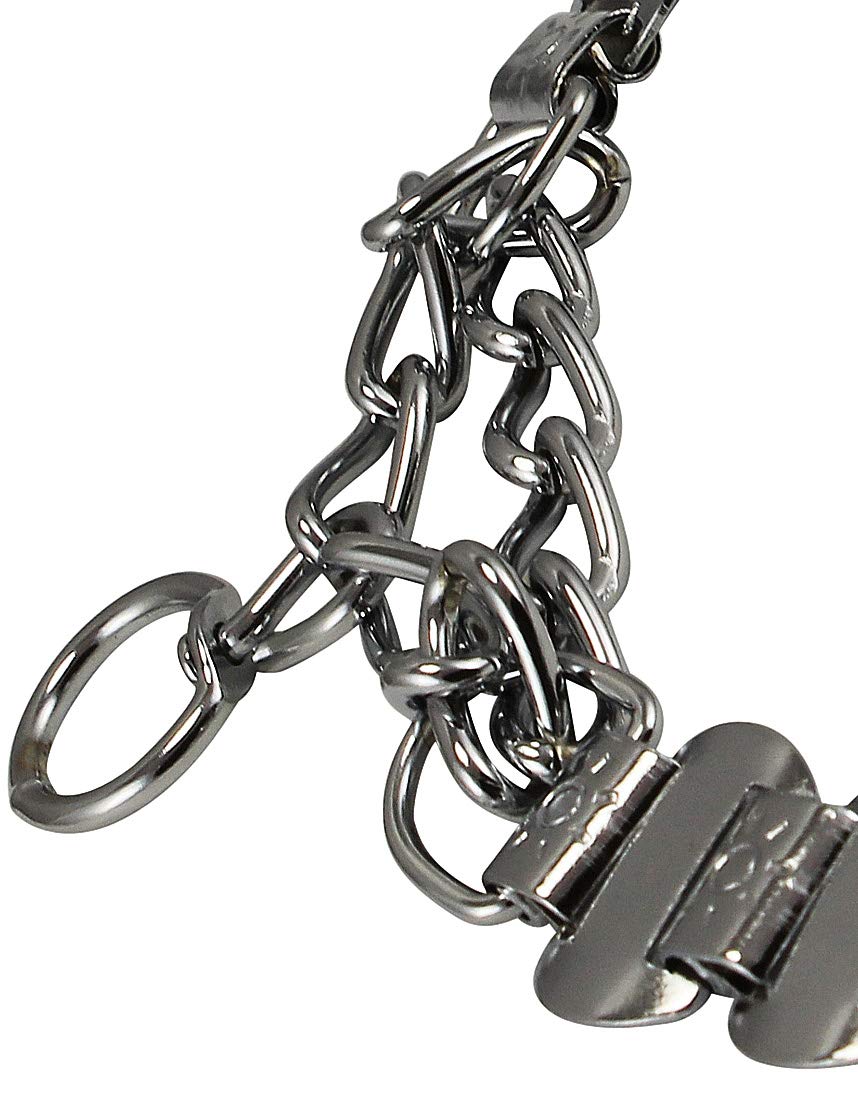 Stainless Steel Martingale Dog Collar with 3mm Chain Links - Adjustable 14.5
