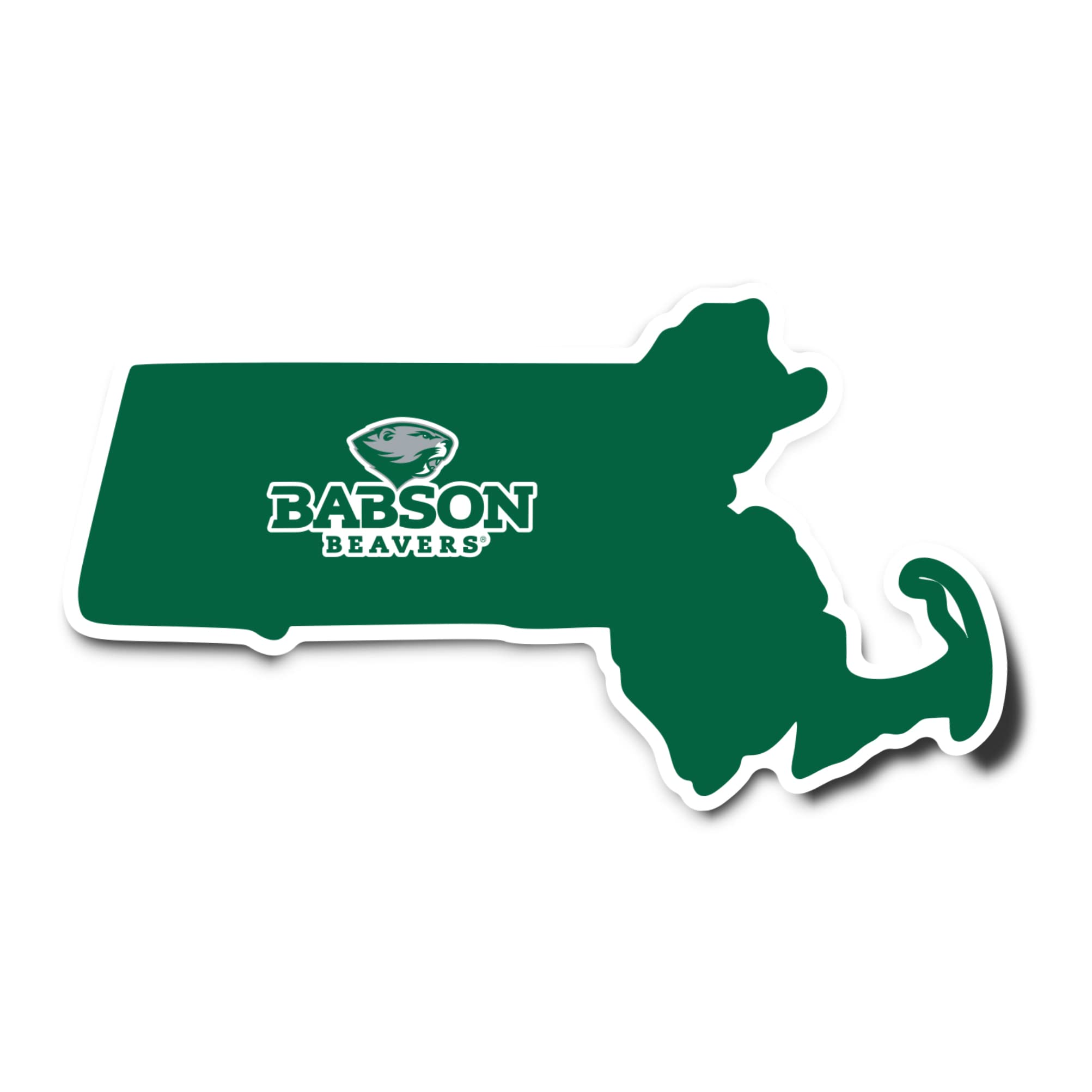 Desert Cactus Babson College Sticker - Beavers Vinyl Decal for Laptop, Water Bottle, Car & Scrapbook - State Border Design - Perfect for College Pride, School Spirit & DIY Crafts