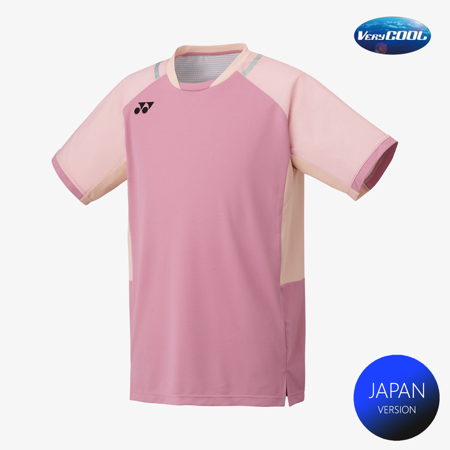 Yonex Men's Crew Neck Performance Tennis Shirt 10633 - Moisture Wicking, Breathable Fabric (Pearl Rose) | Ideal for Tennis, Gym Workouts & Casual Wear