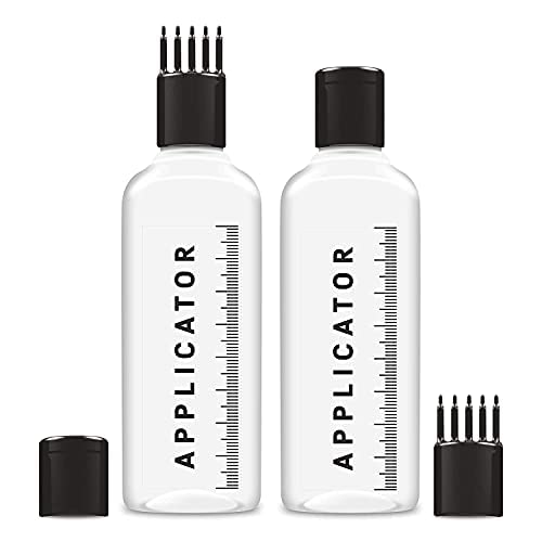 Premium PVC Hair Root Applicator Bottle with Comb Cap - 120ml Scalp Oil Applicator for Hair Growth, Shampoo & Medicine (Pack of 2, White) - Perfect for At-Home Hair Treatments & Salon Professional Use