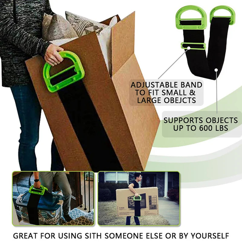 Heavy Duty Furniture Moving Straps - 2 Pack Lifting & Carrying Straps for Sofa, Mattress, Appliances - Ergonomic Shoulder & Back Support - Home, Office, Moving & Storage Use