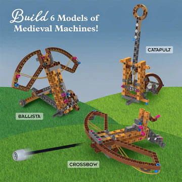 6 in 1 Catapult Engineering Maker Kit for Kids - DIY STEM Building Toys for Science Experiments & Medieval History Projects - Perfect for Classroom Learning & Home Education Activities
