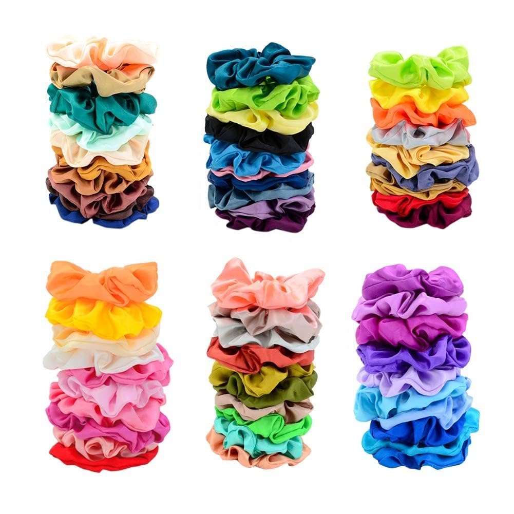 Premium Starvis Hair Scrunchies - Soft Chiffon & Cotton Elastic Hair Bands for Women & Girls (24-Pack) - Perfect for School, Workouts, and Everyday Styling