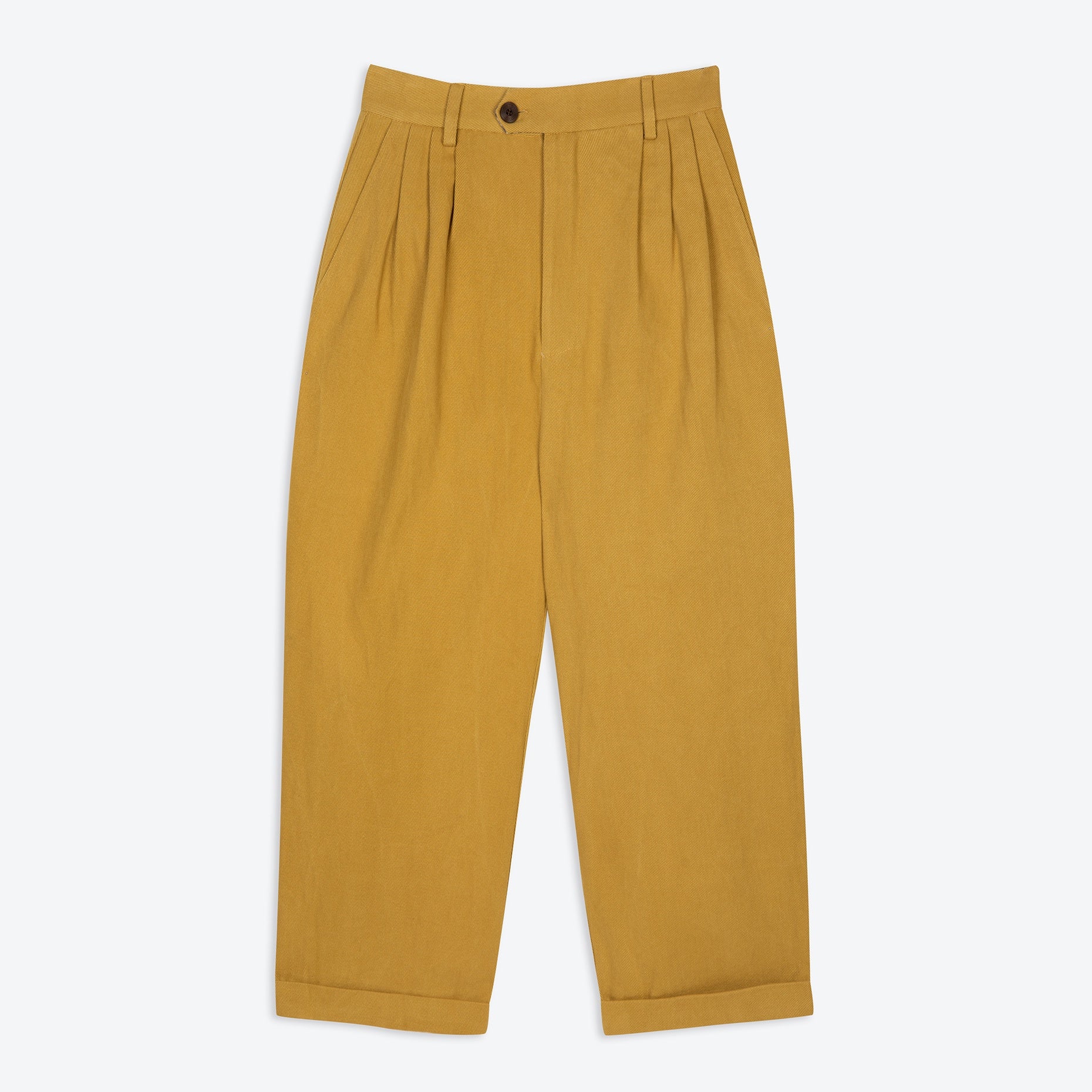 Lowie Women's Ochre Pleated Front Dress Pants - Stylish & Comfortable Office Work Trousers for Business Casual Wear