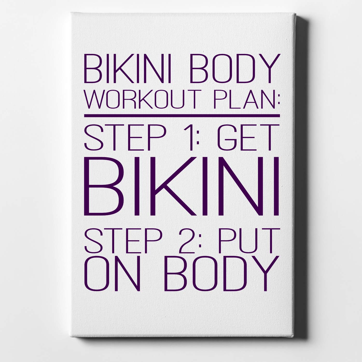 DistinctInk Bikini Body Workout Plan Canvas Wall Art - 8