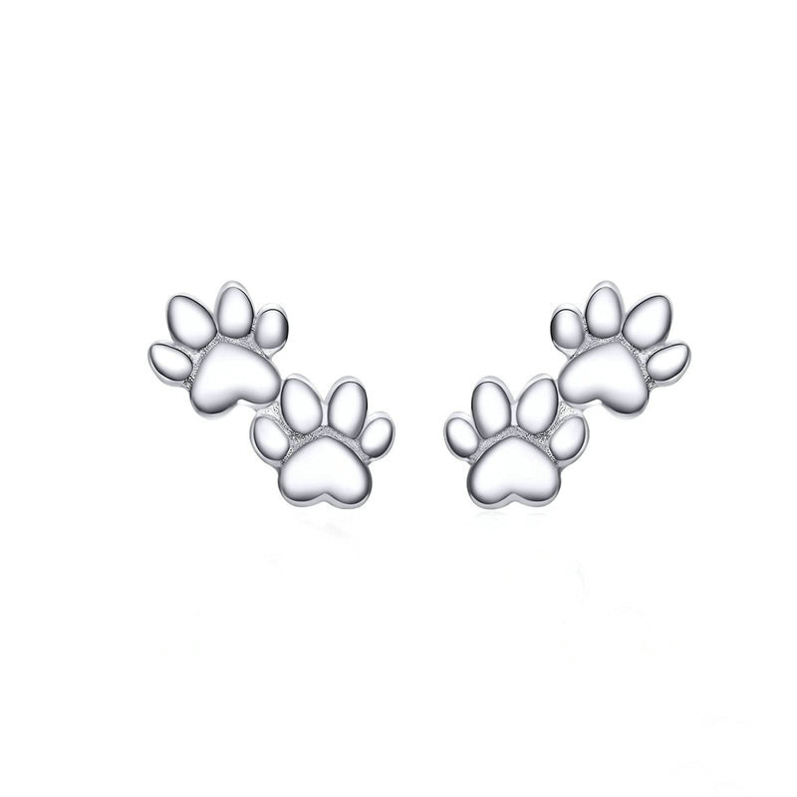 925 Sterling Silver Dog & Cat Paw Stud Earrings for Women - Hypoallergenic Pet Lover Jewelry Gift - Perfect for Casual Wear, Date Nights & Animal Themed Parties