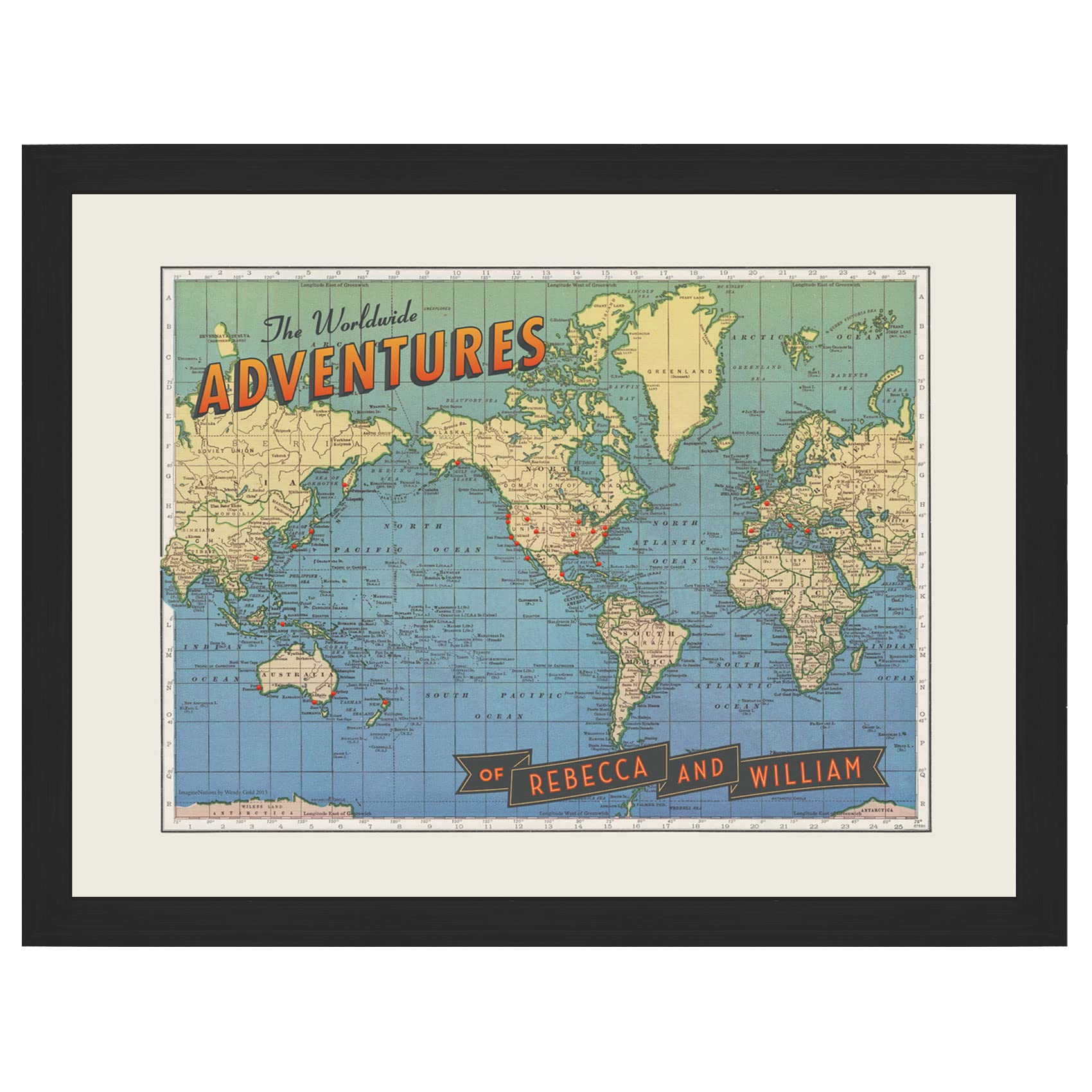Personalized Push Pin World Map for Travel Enthusiasts - Custom Travel Map with Pins, Perfect Retirement Gift for Adventurers | Track Your Worldwide Adventures & Memorable Trips