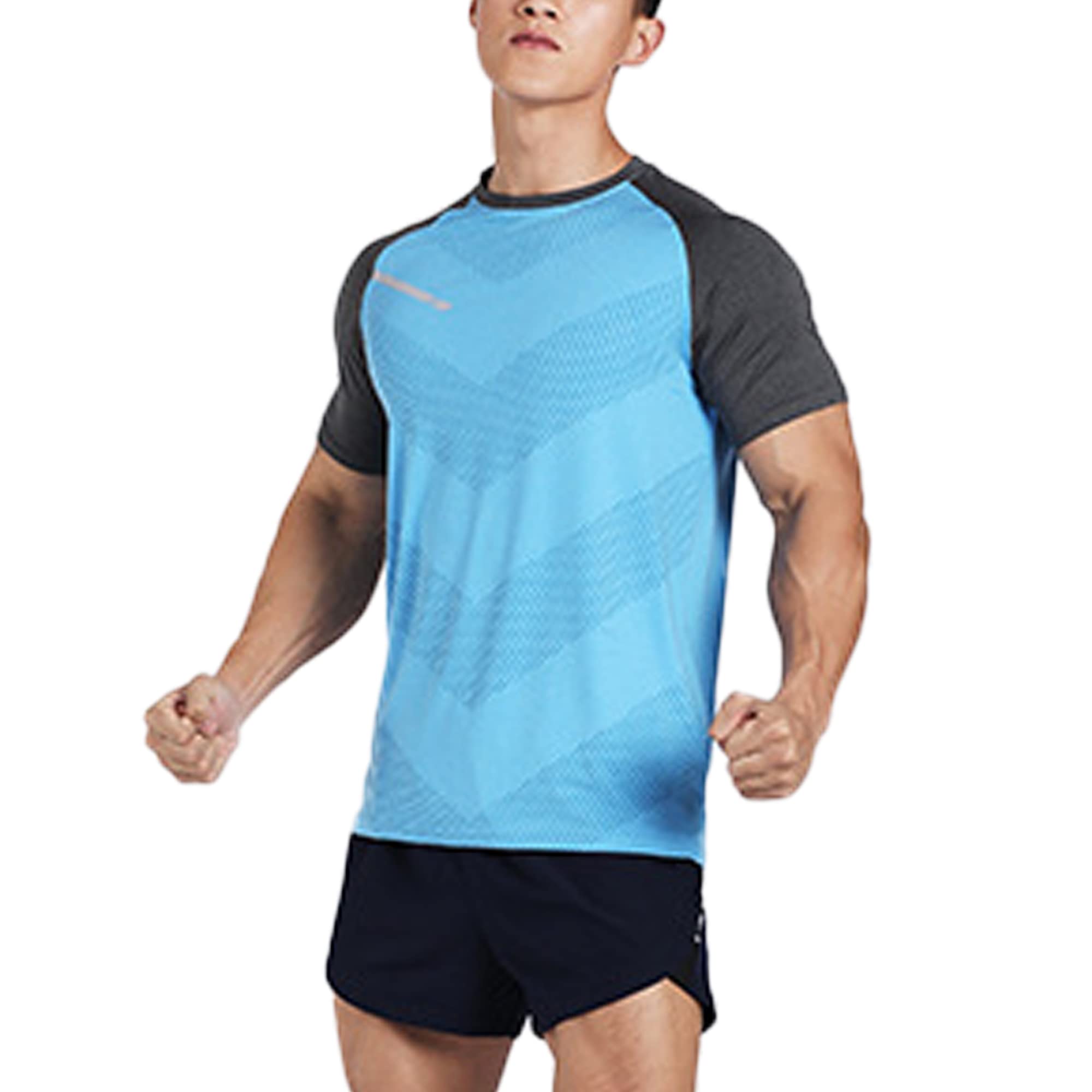 Men's Workout Shirts - Short Sleeve Moisture Wicking Slim Fit T-Shirts for Gym & Running | Breathable Crew Neck Activewear for Men
