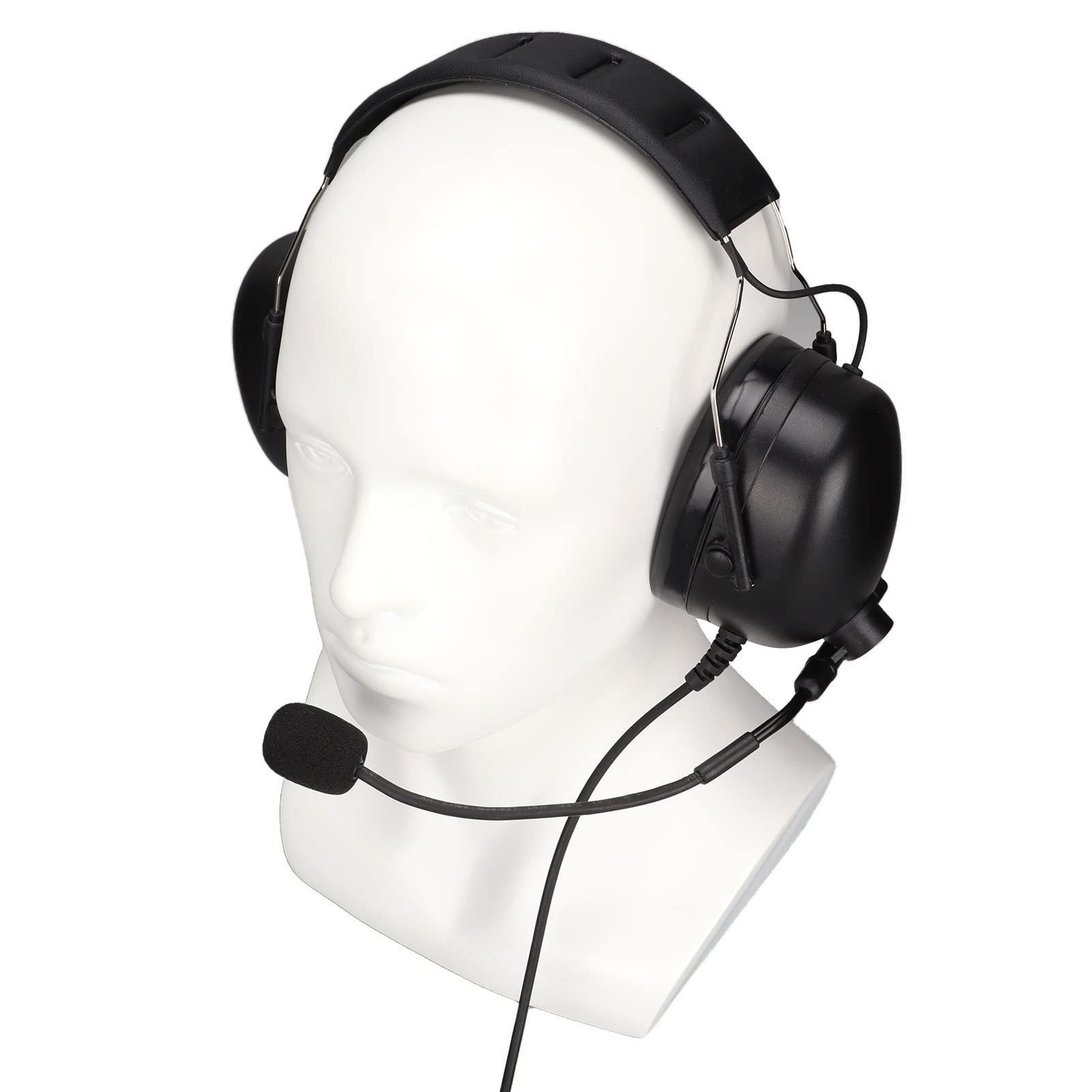 Gaeirt Noise Cancelling Headphones with Replaceable Earmuffs & Button Control - Black Heavy Duty Headset for Hytera PD-785G Two-Way Radios | Portable, Durable Design for Construction, Security & Industrial Use