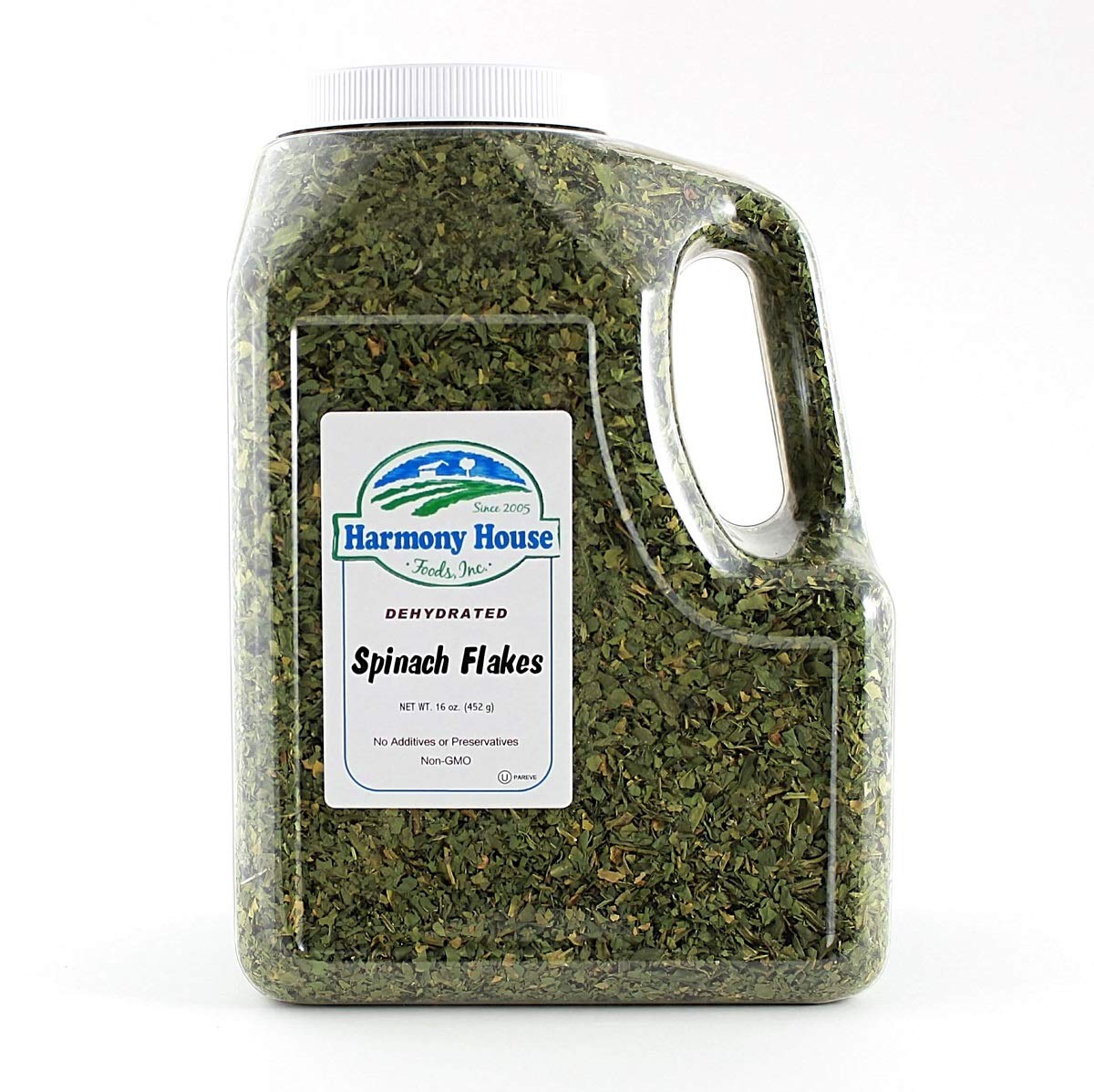 Harmony House Dried Spinach Flakes – Dehydrated Vegetables for Cooking, Camping, Emergency Food Supply | Perfect for Soups, Stews, Smoothies & Backpacking Meals