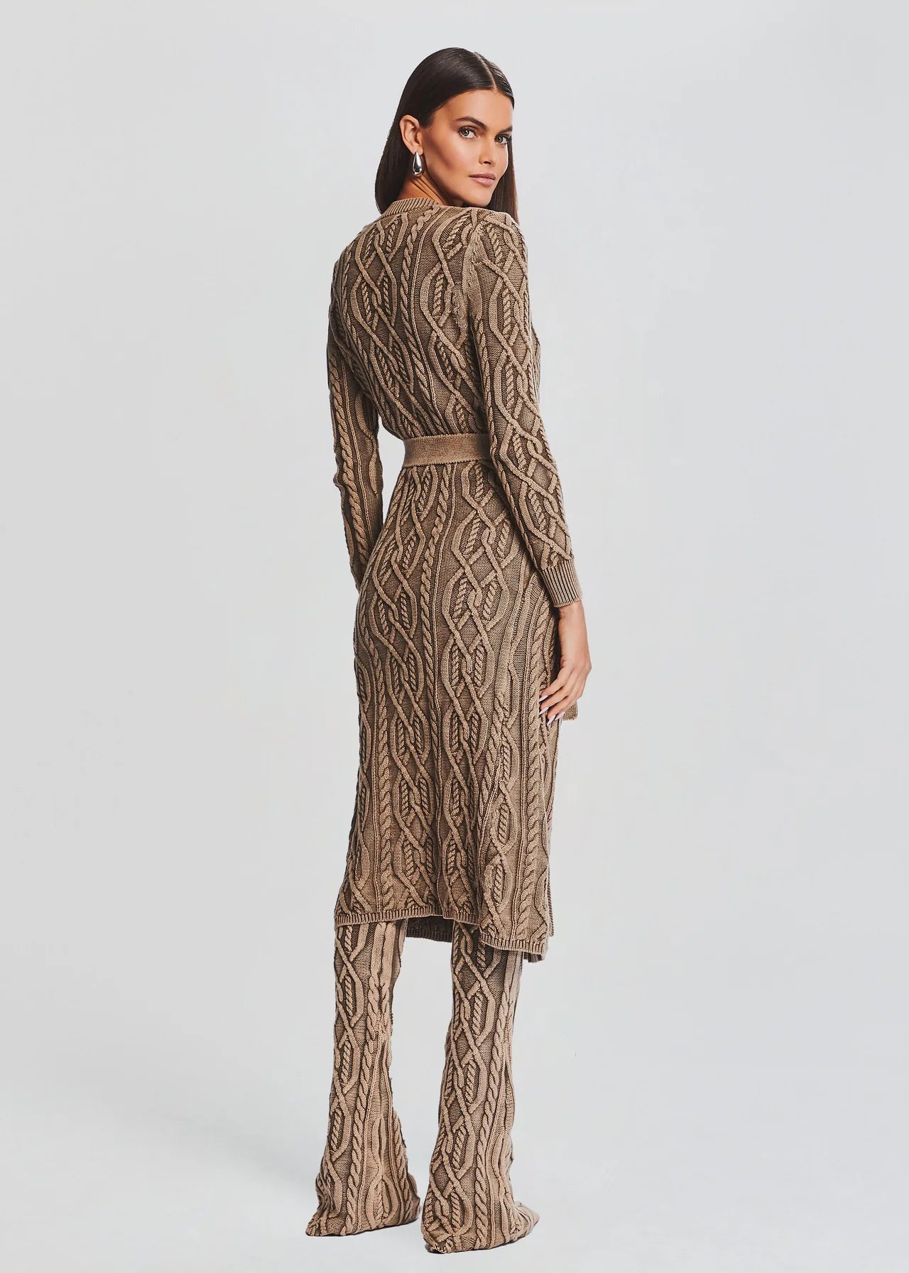 Adaline Cable Knit Cardigan for Women - Soft & Cozy Tan Sweater - Perfect for Fall & Winter Outfits, Office Wear & Casual Dates