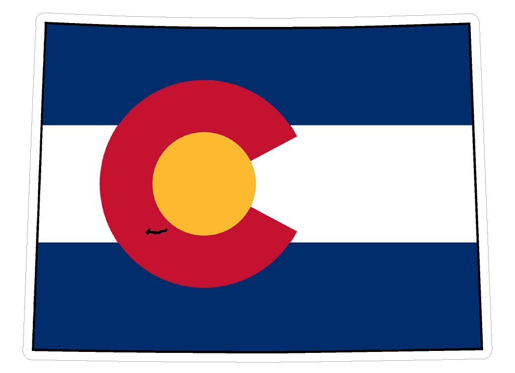 Colorado State Q8 Premium Distressed Flag Vinyl Decal - Patriotic American State Pride Sticker for Cars, Trucks, Windows & Laptops - USA Flag Black White Design - Waterproof 5 Inch - Perfect for Outdoor Use, Vehicle Decoration & Personalizing Devices