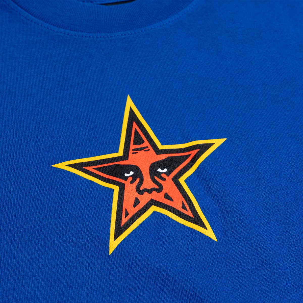 Kids Star Face Graphic T-Shirt - Cobalt Blue | Soft Cotton Tee for Boys & Girls | Perfect for School, Play & Casual Outfits